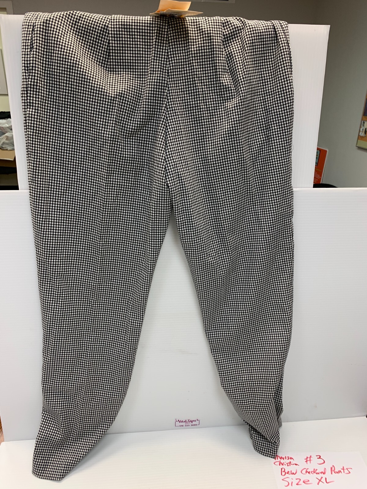 Marisa Christina Woman Black & White Checkered Pants Size XL – NWT – #3