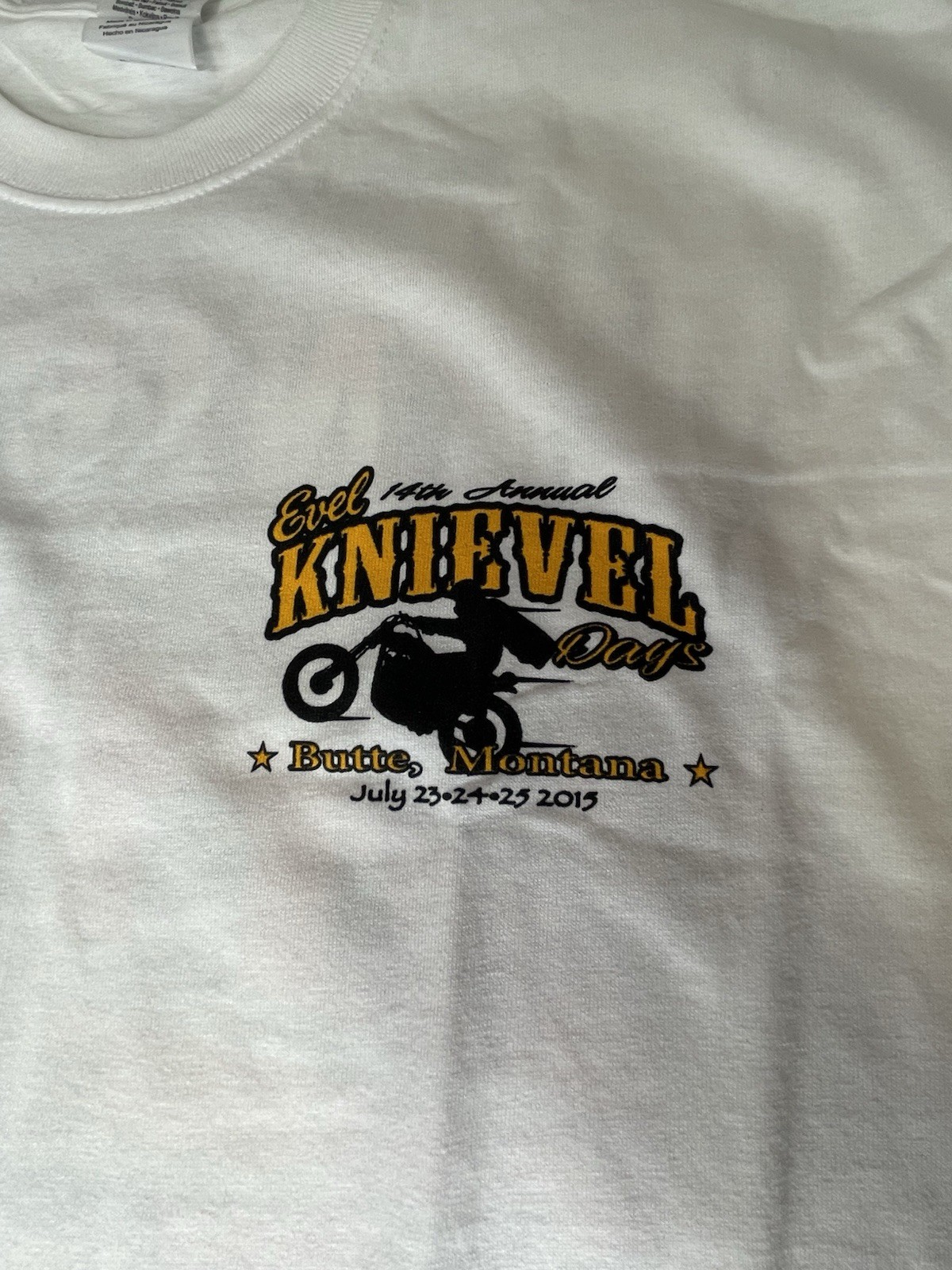 VTG 14th Annual Evel Knievel Days Butte Montana July 23 24 25 2015 White Tshirt