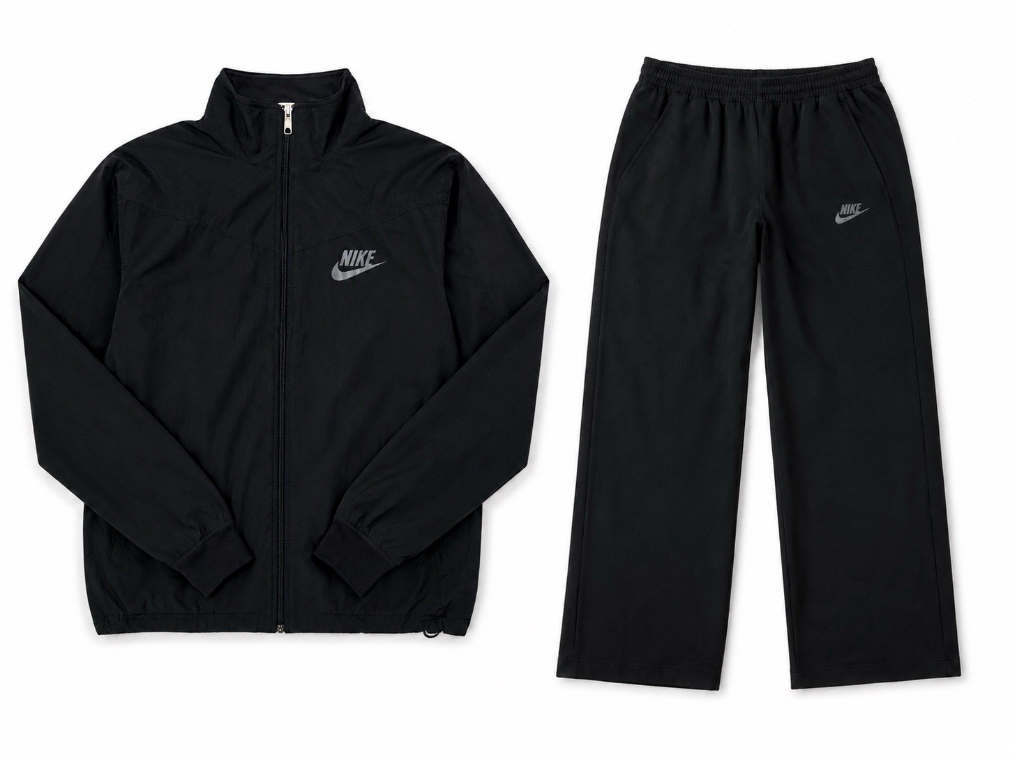 Nike Sportswear Black Windbreaker Tracksuit Set Size M Jacket Pants