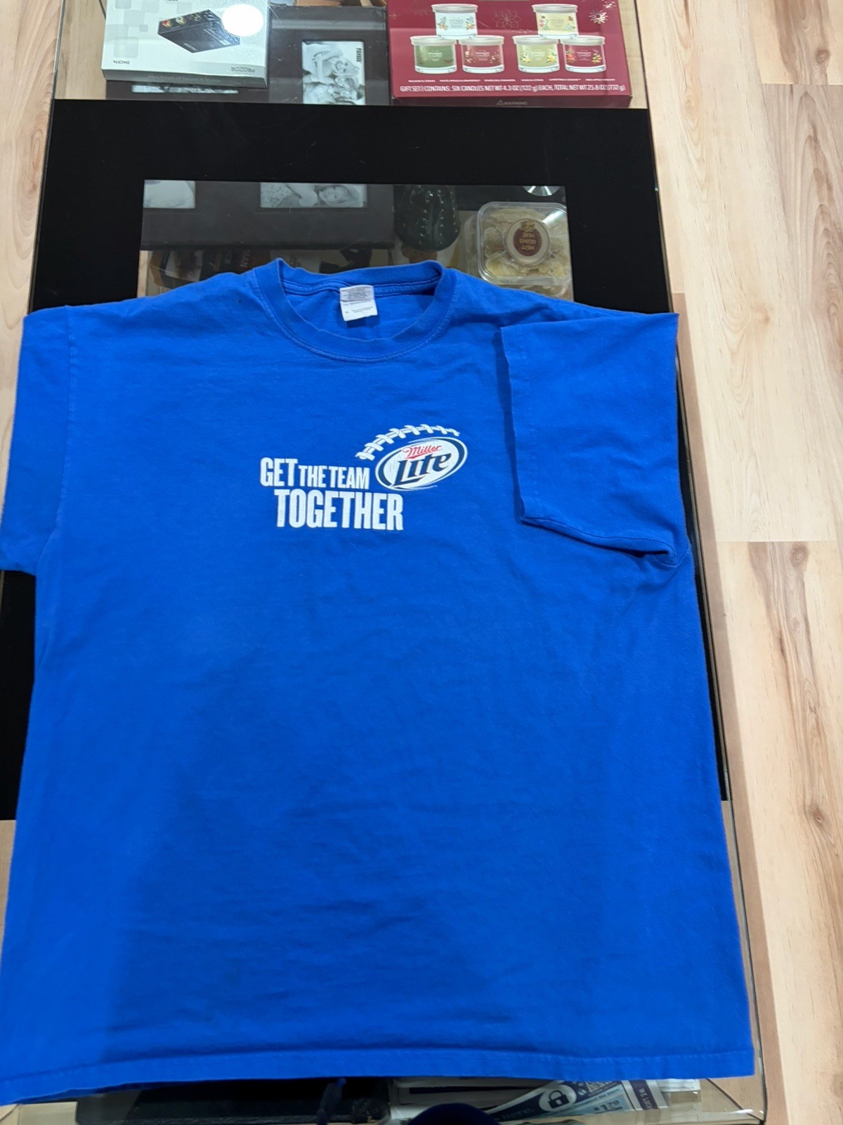 Gildan Ultra Cotton Men’s Blue Miller Lite Get The Team Together Tee XL