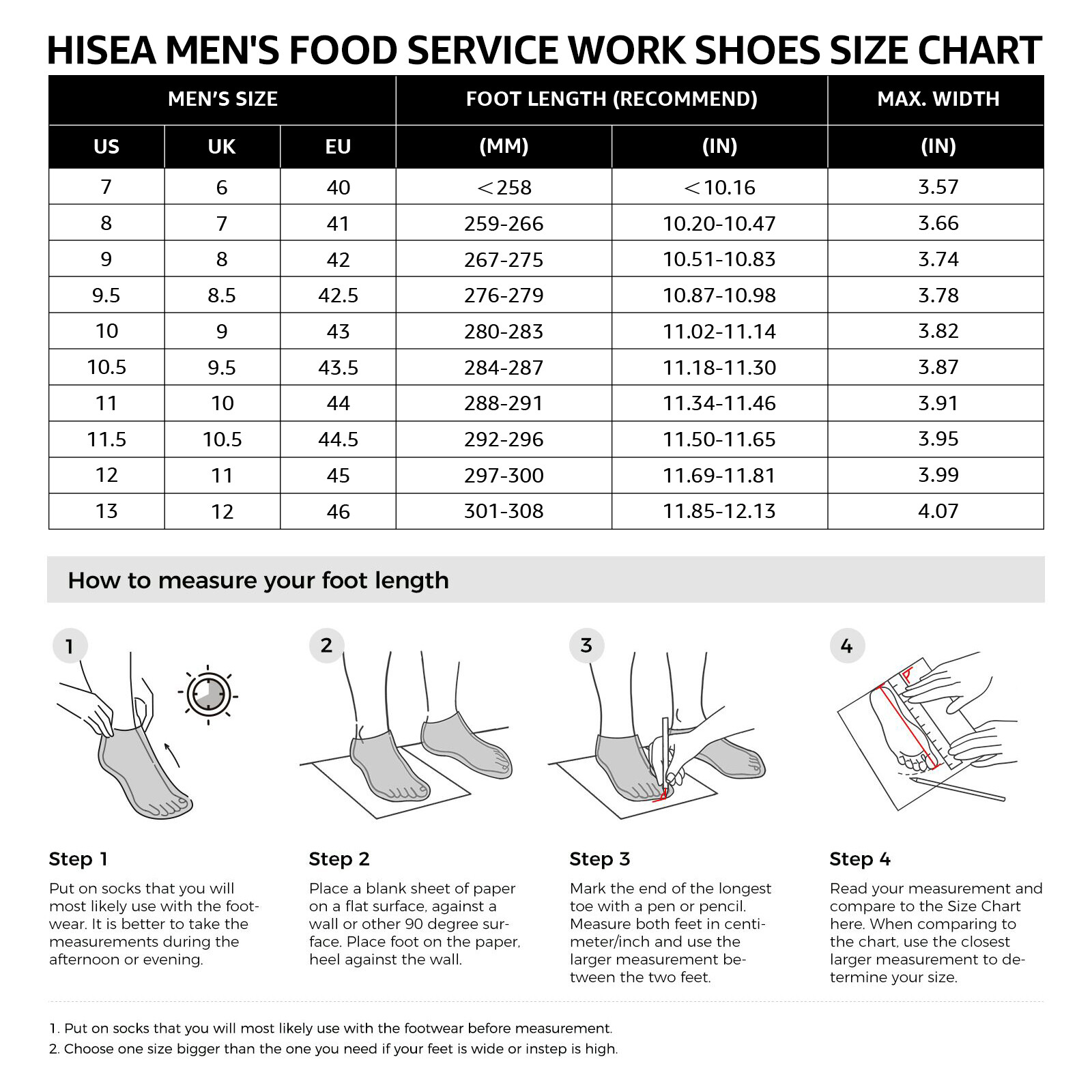HISEA Men Non Slip Food Service Shoes Water Resistant Chef Health Care Work Shoe