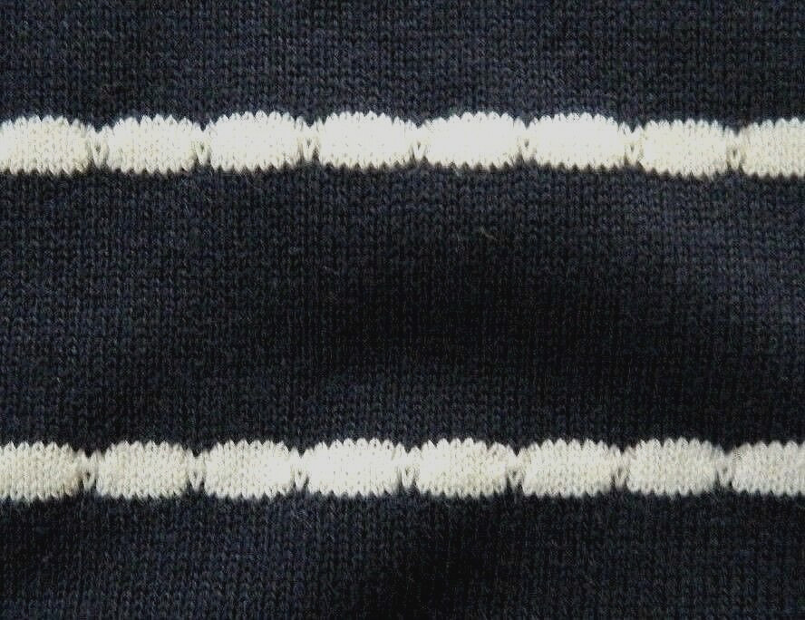 Lynn $79 Women’s M. Pullover Sweater Navy Blue w/White Pearl-Chain /Contrast Hem