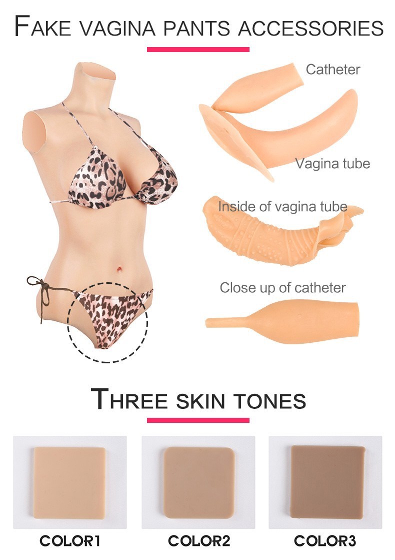 C-E Cup Silicone BodySuit Breast Forms Fake Vagina Hip Shaping Female Body Suit