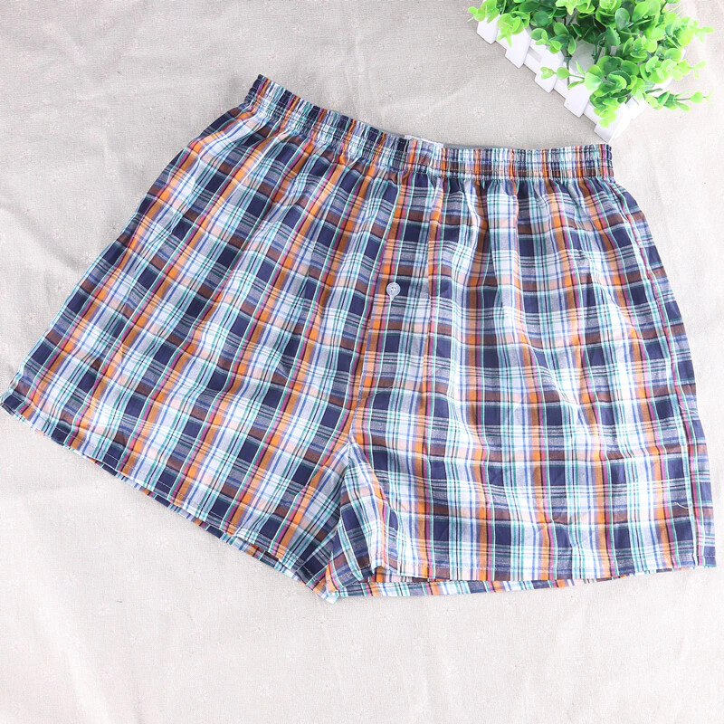 3 Pack Boxer Shorts Men Trunk Plaid Checker Trunk Shorts Underwear Lot Cotton