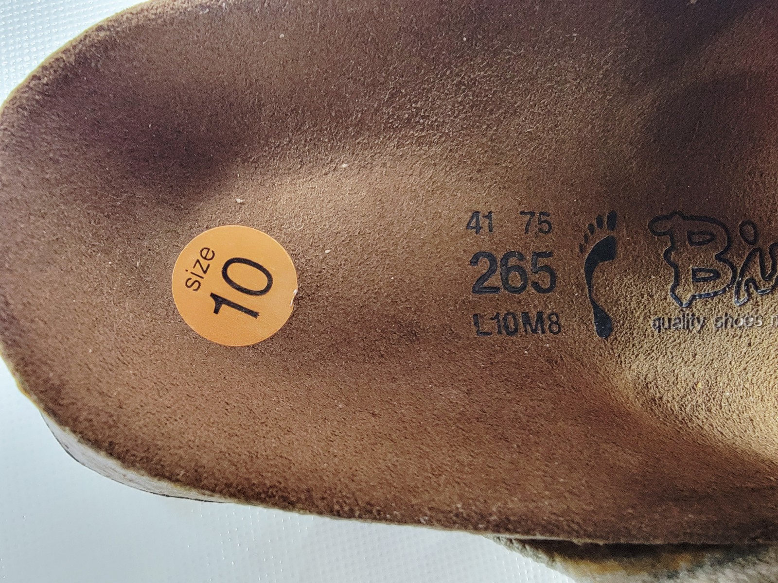 Birkenstock Birkis EU 41 / US 10 Triple Strap Stretch Cotton Plaid Beige & White