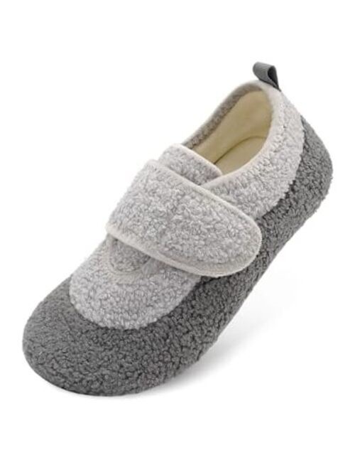 Slippers for Women Men Wide Fit 7-7.5 Wide Women/5-6 Wide Men Dark Light Grey