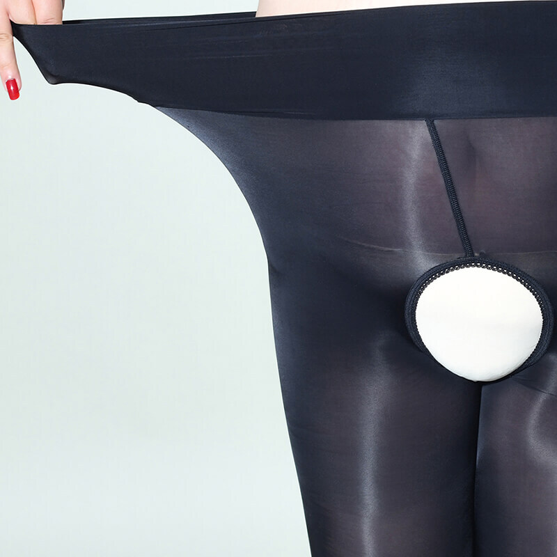 300lbs Plus Size Women Shiny Glossy Pantyhose Sheer Stockings Open Crotch Tights