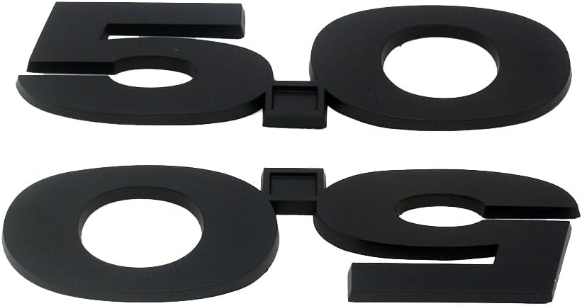2Pc 2011-2014 5.0 Liter Emblem Driver & Passenger Side Badg Color: Matte Black