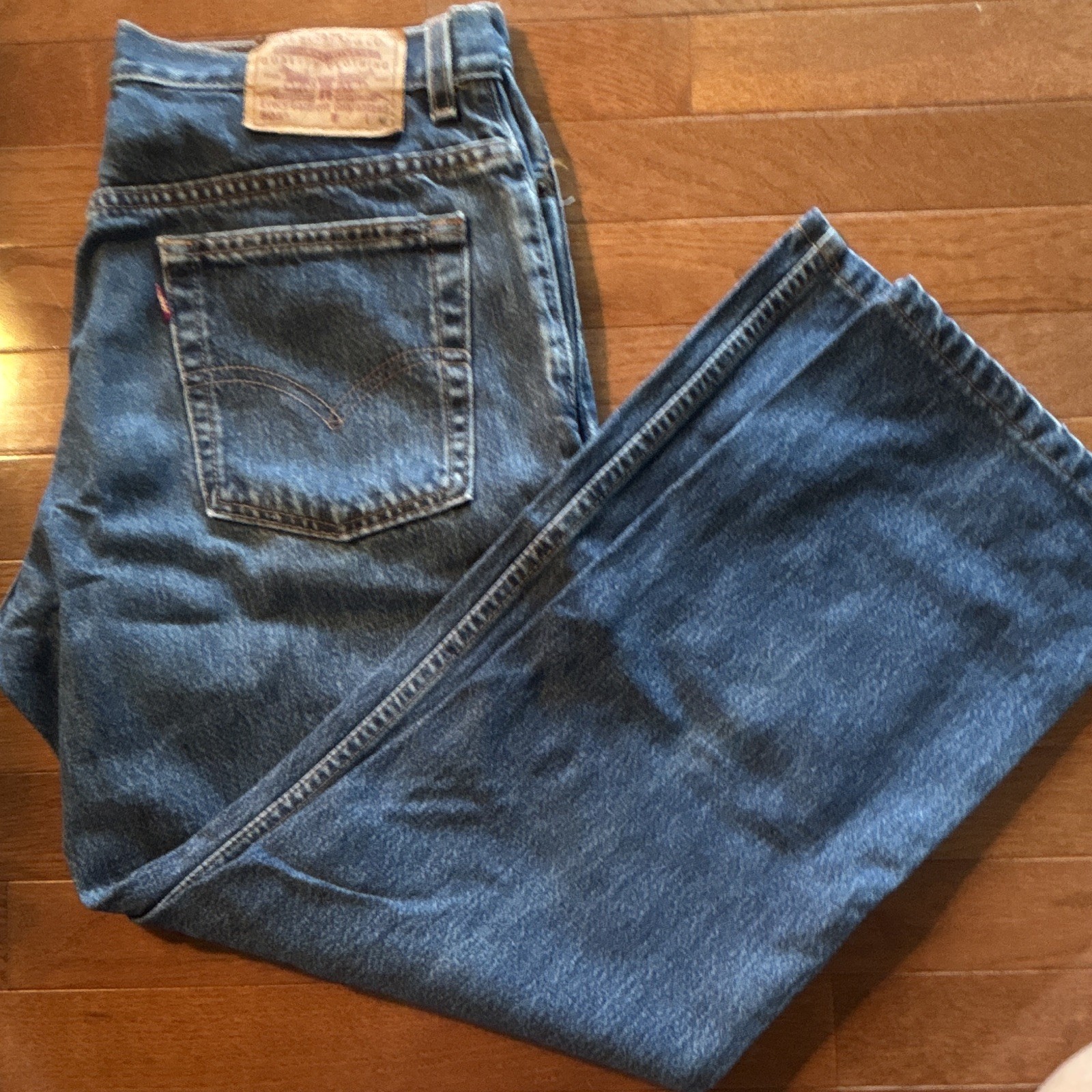 Levi’s VTG USA Women’s High Rise Straight Leg Medium Wash Size 14 MIS M 32×27