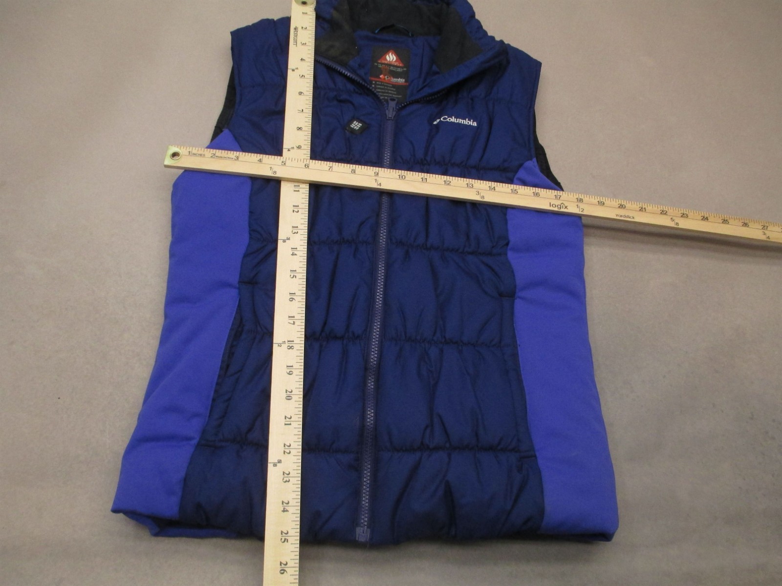 Columbia Size S Womens Blue Insulated Pockets Collared Full Zip Outdoor Vest 971