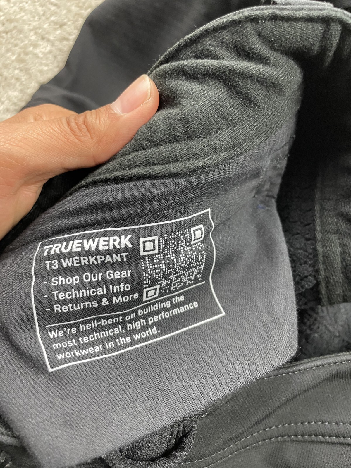 Truewerk Pants Mens 36×34 Black T3 Workpant Fleece Lined Cargo Utility Work