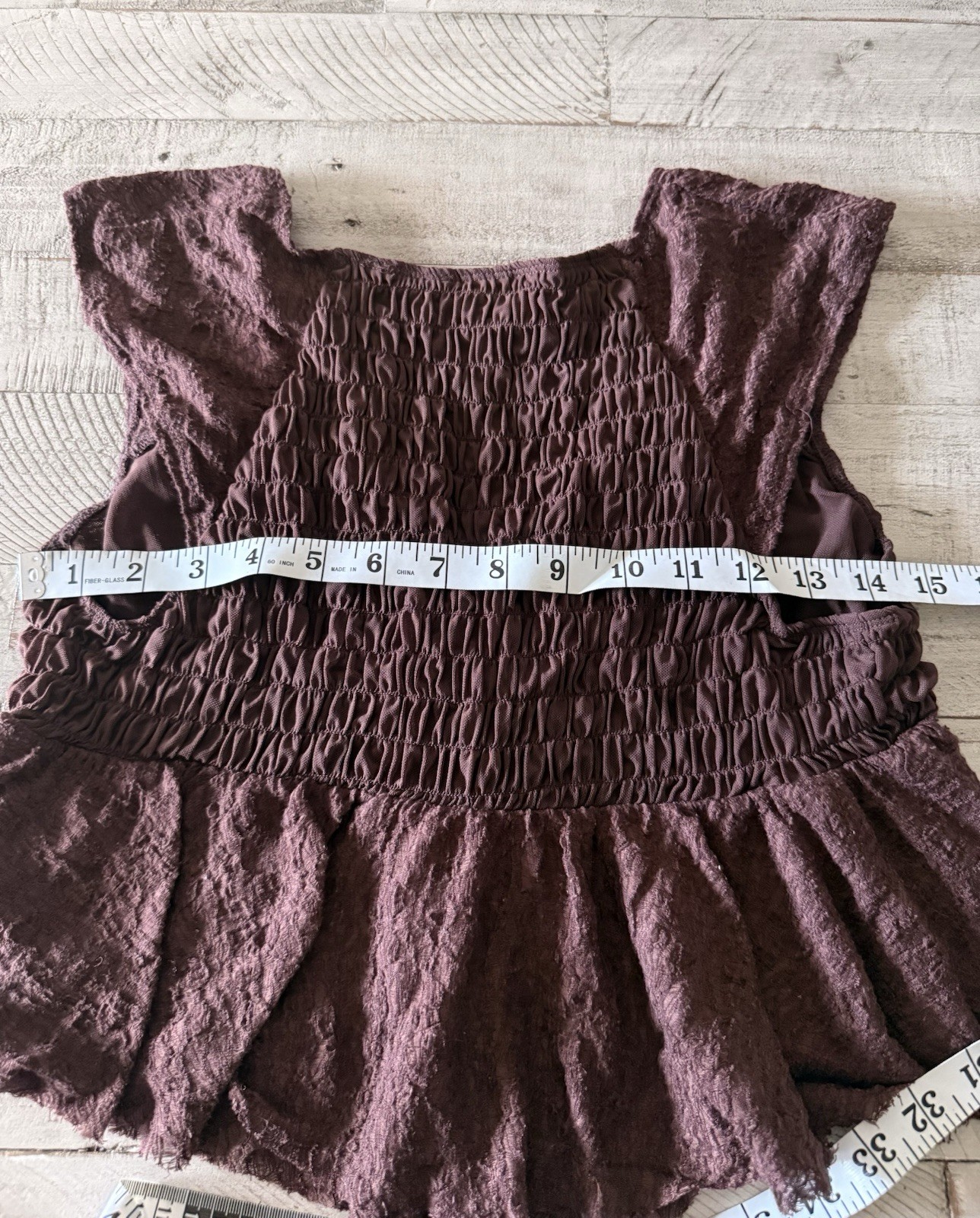 Urban Outfitters Lace Smocked Tie-Front V-Neck Cap Sleeve Blouse M