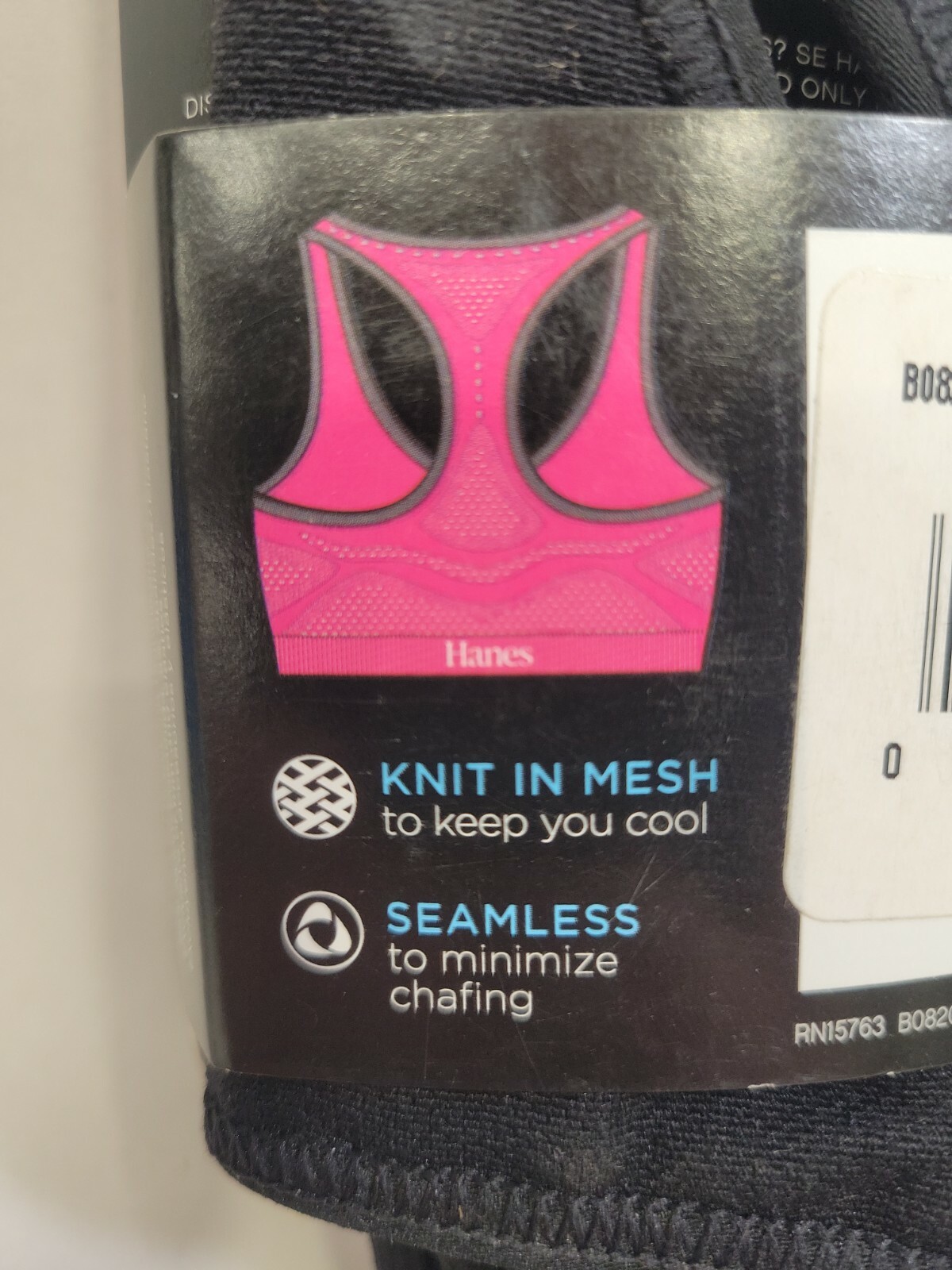 NEW Small Hanes B0820 Jogbra Seamless Wirefree Sports Bra Small Black NWT