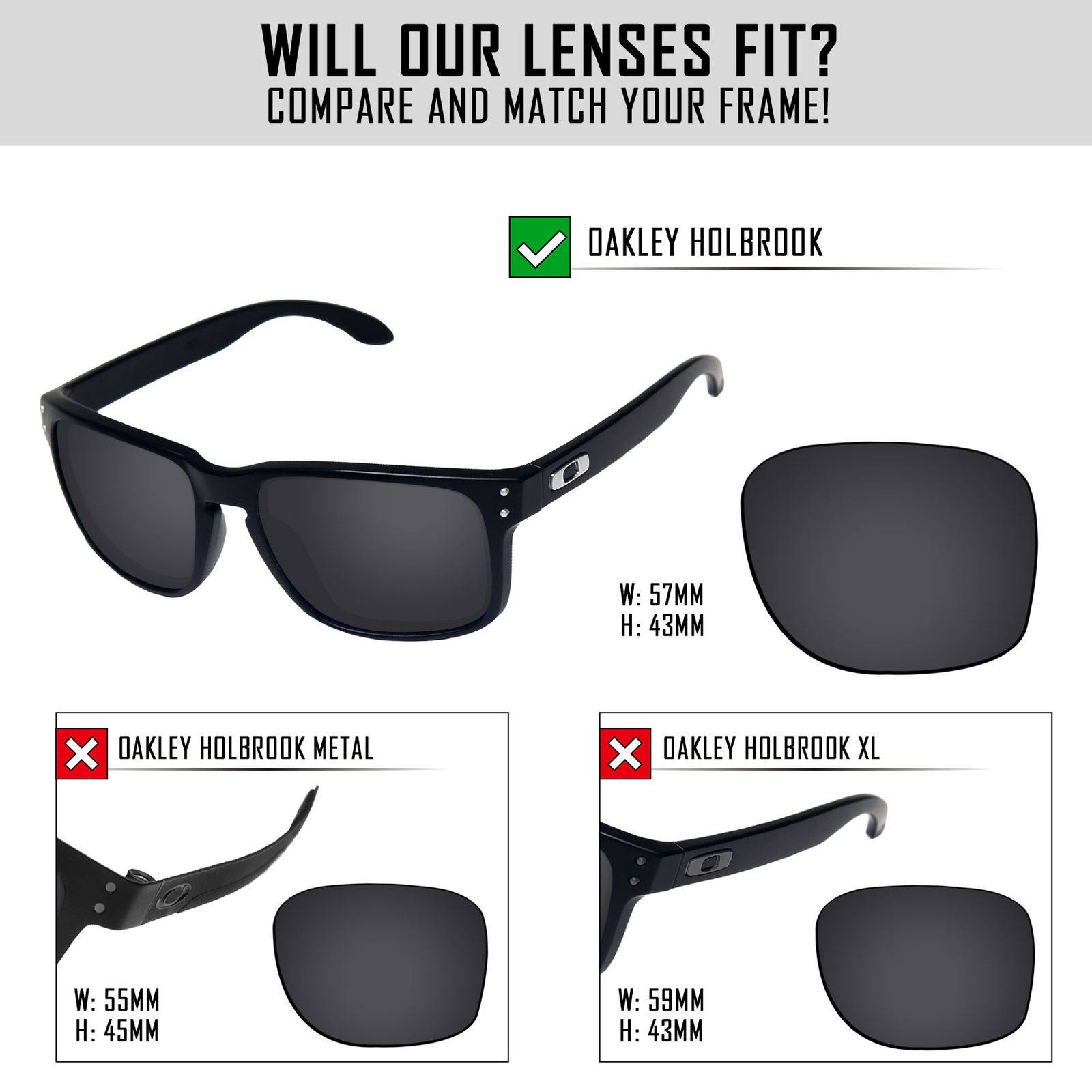 Anti Scratch Polarized Wholesale Replacement Lens for-Oakley Holbrook OO9102 Opt