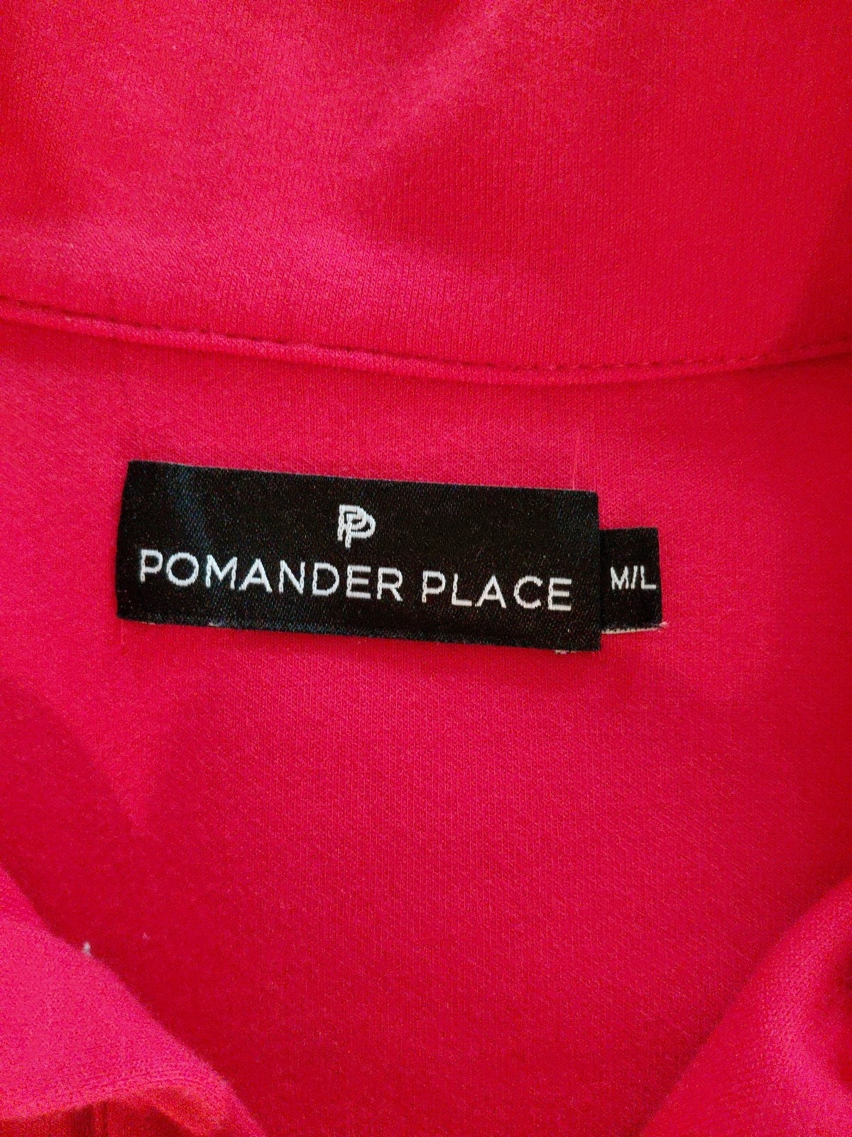 Pomander Tunic Size L Red Stand Collar Good Condition Returns Accepted
