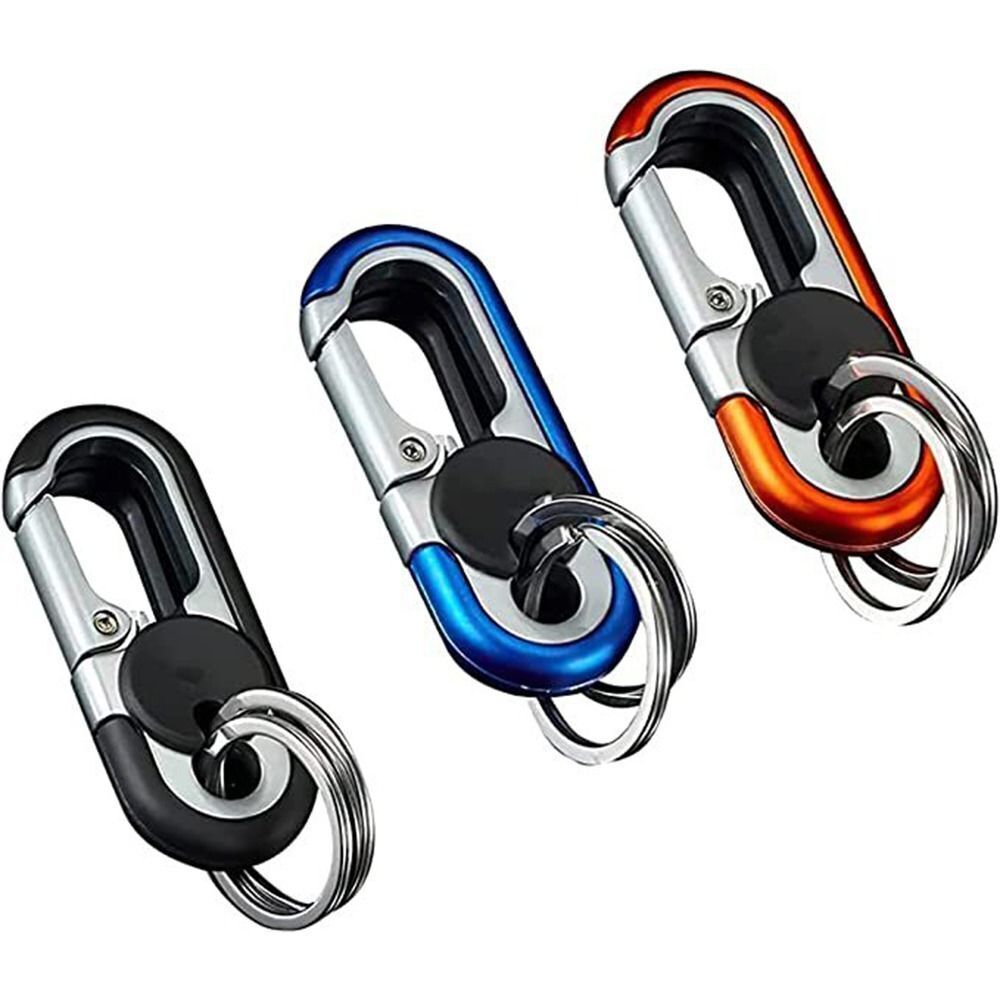 Carabiner Heavy Duty Double Ring KeyChain – locking key ring, key fob holder