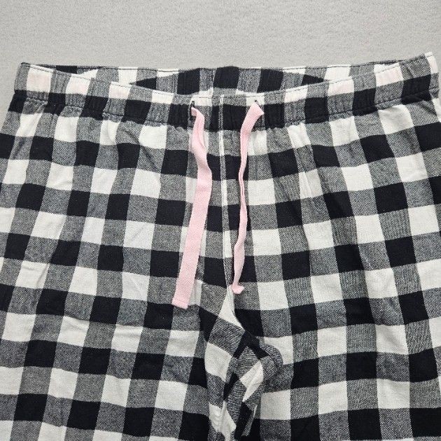 Old Navy Women Size Large Black White Checkered Pants Lounge Drawstring
