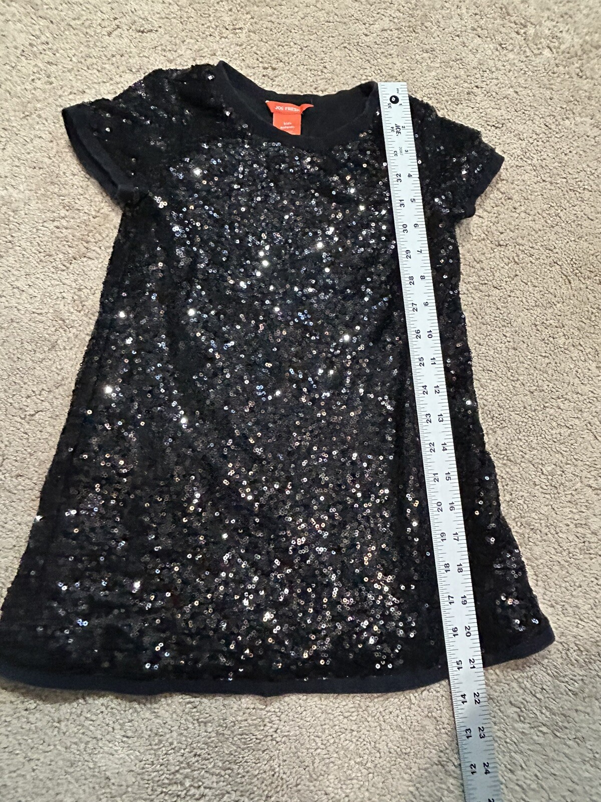 Joe Fresh Girls Shirts Size Small Black Embellished Sequin Classic Dressy