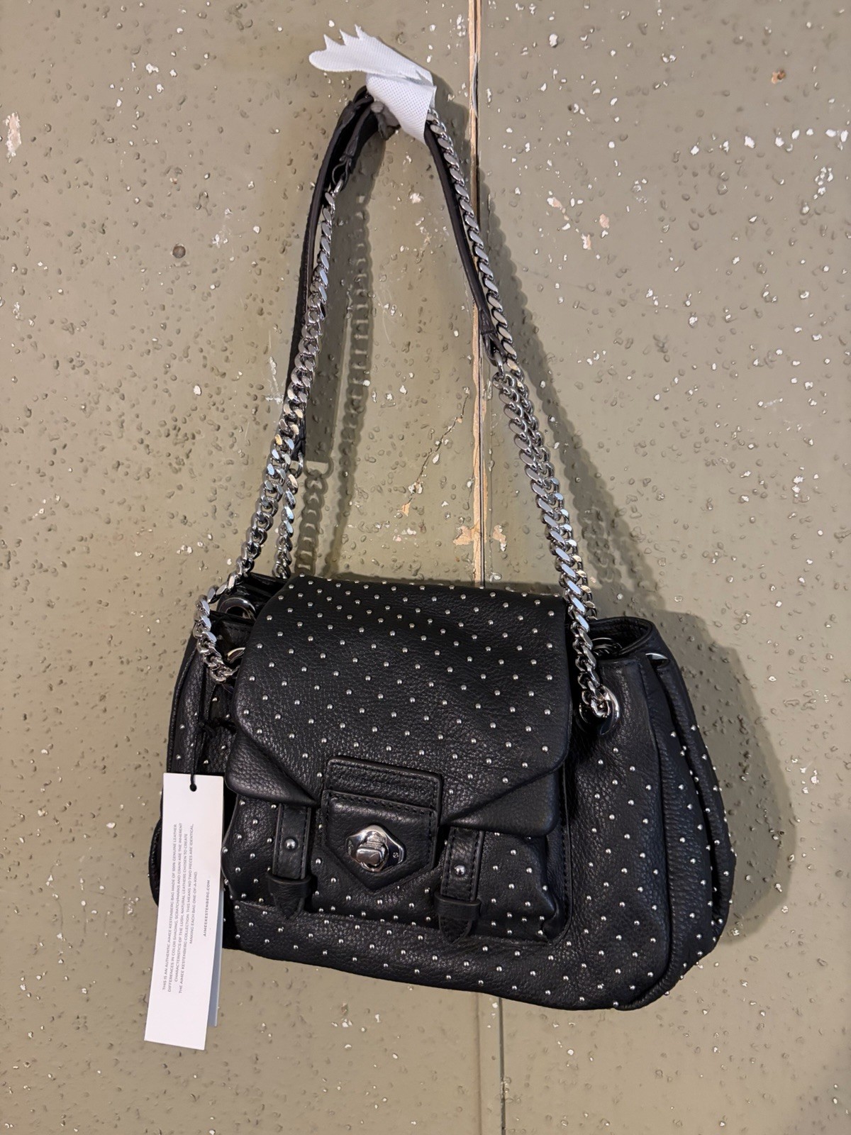 Aimee Kestenberg Chain Reaction Black Studded Satchel