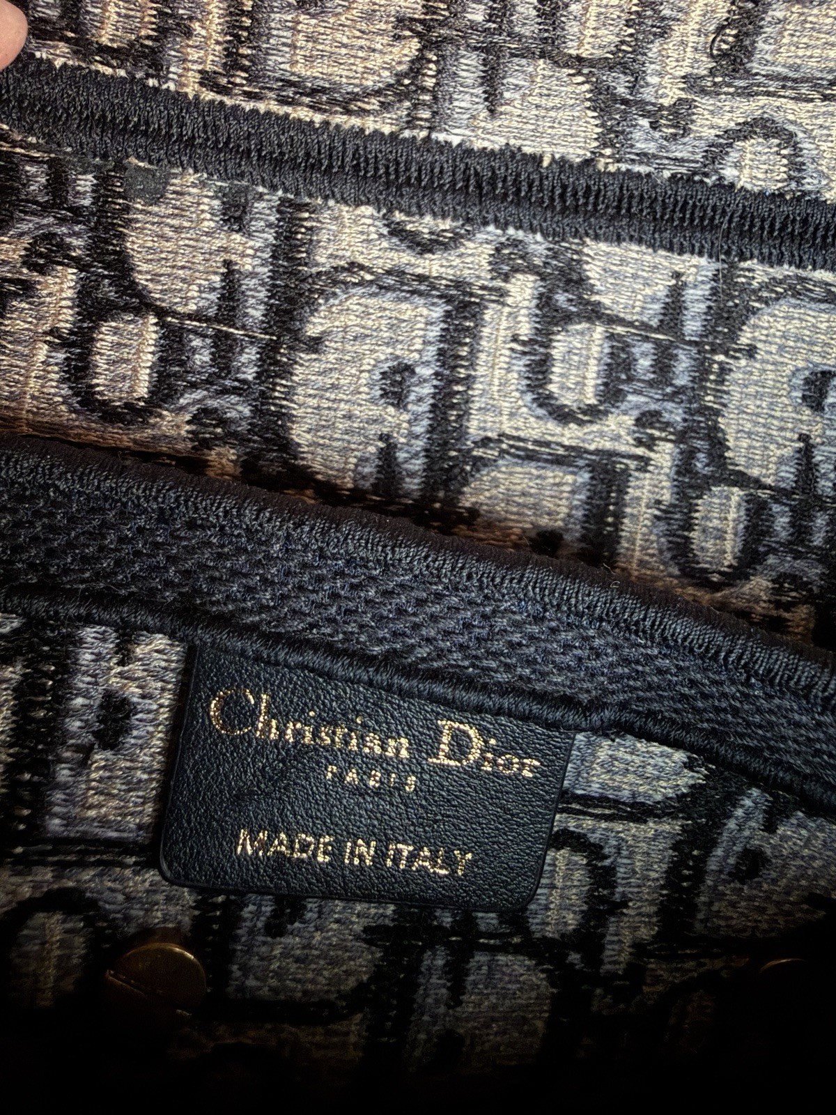 Dior Saddle Shoulder Bag Blue Canvas