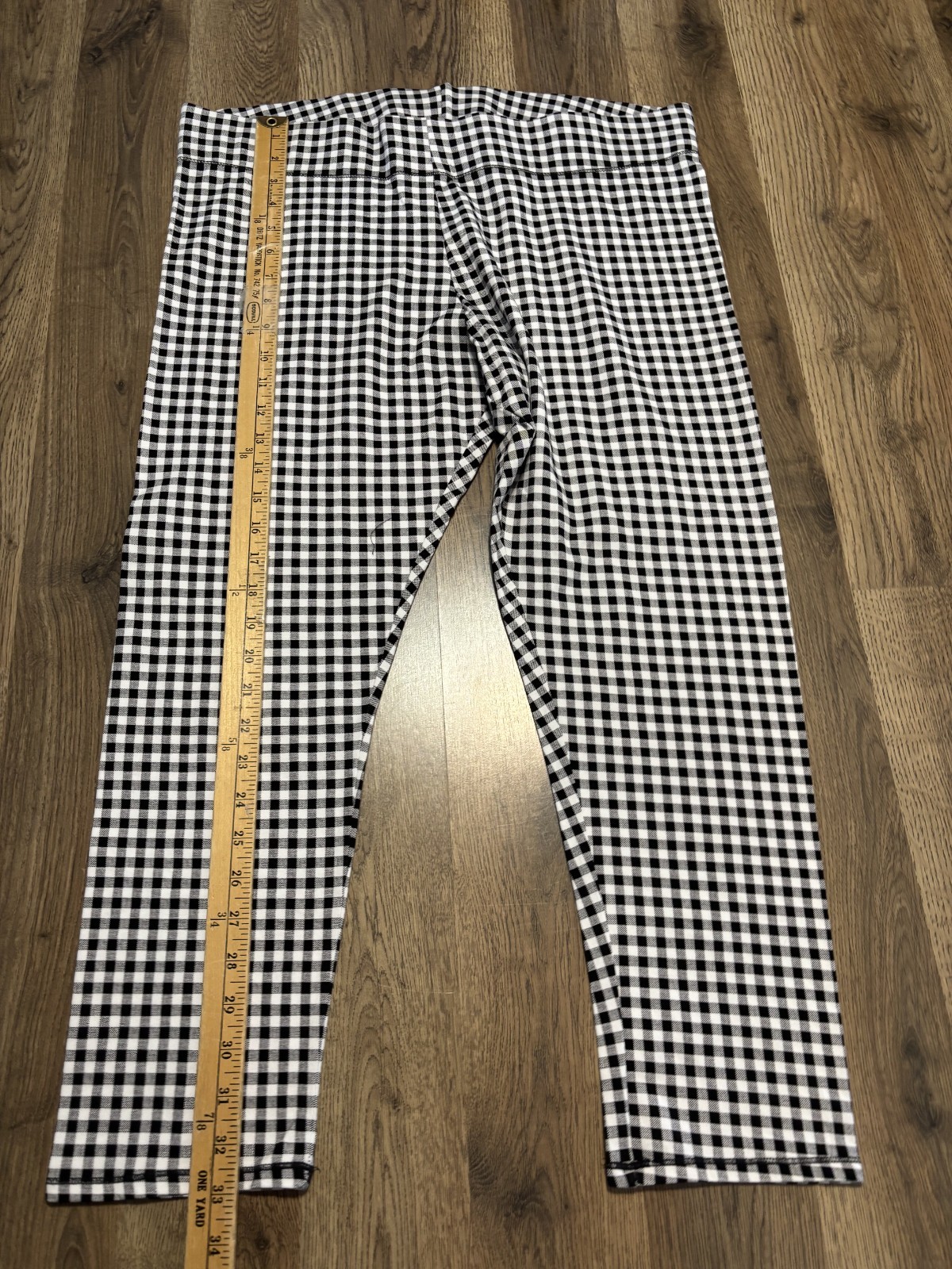 MIXIT Pants, Women’s Size XL, Black White, Checkered, Leggings, Pull On