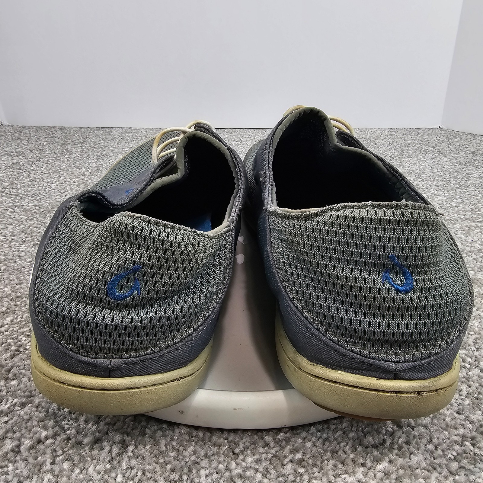 Olukai Nohea Moku Shoes Gray Mesh Slip On Causal Boat Mens Size 9