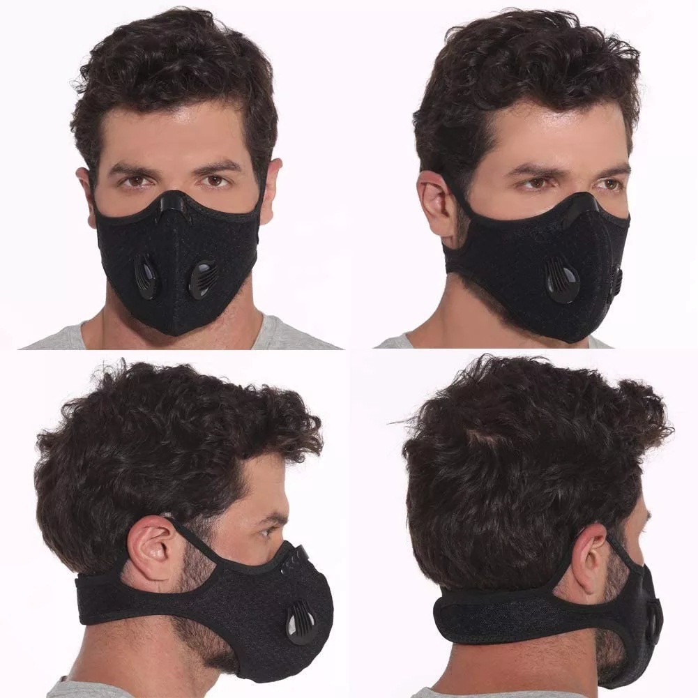 Half Face Cover Respirator Dust Mask Anti Air Pollution Reusable With Filters