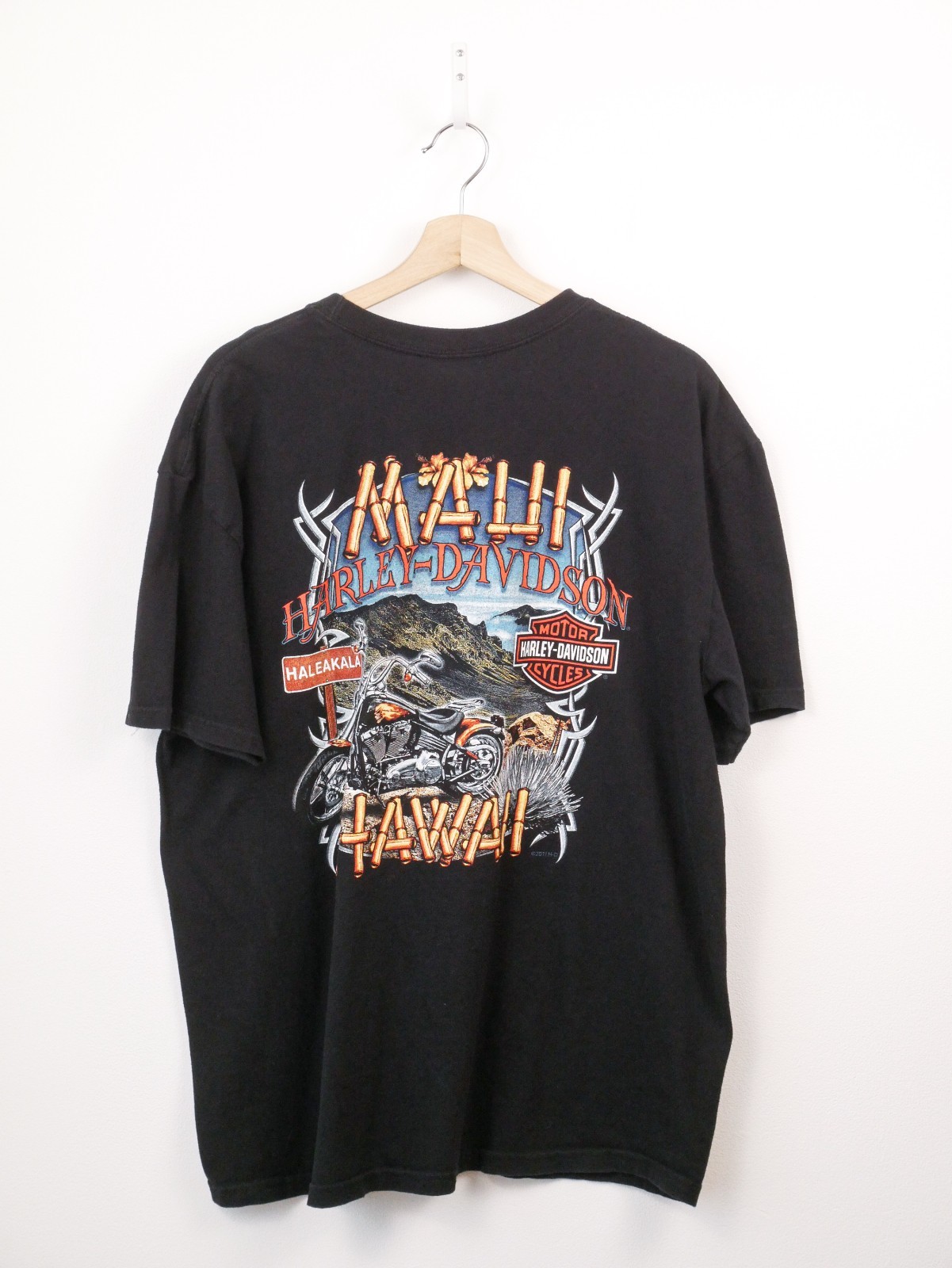 Harley Davidson Mens XL Maui Hawaii Motorcycle Graphic T Shirt Black 2011
