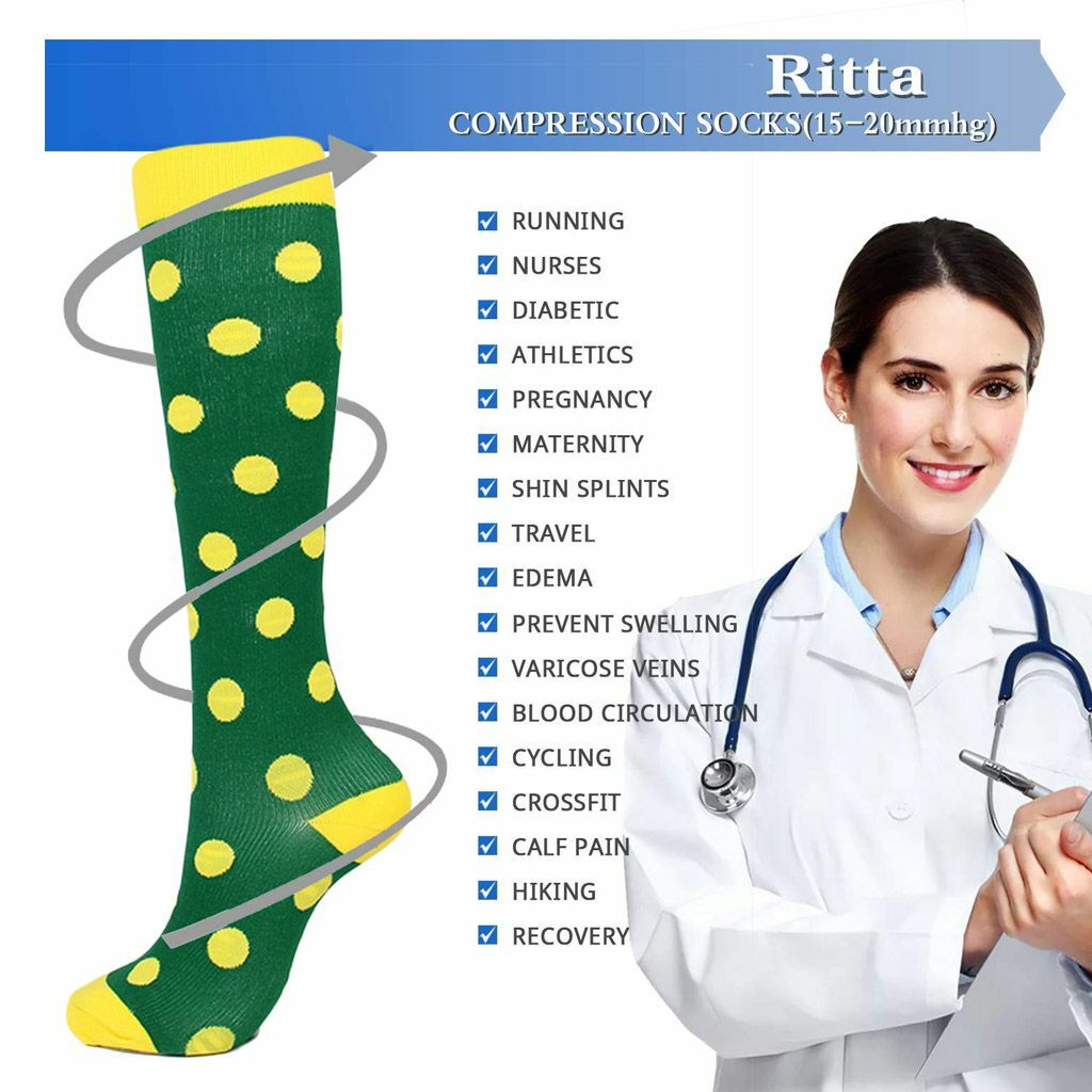 Compression Socks Stockings Womens Mens Knee High Medical 20-30 S/M-L/XL