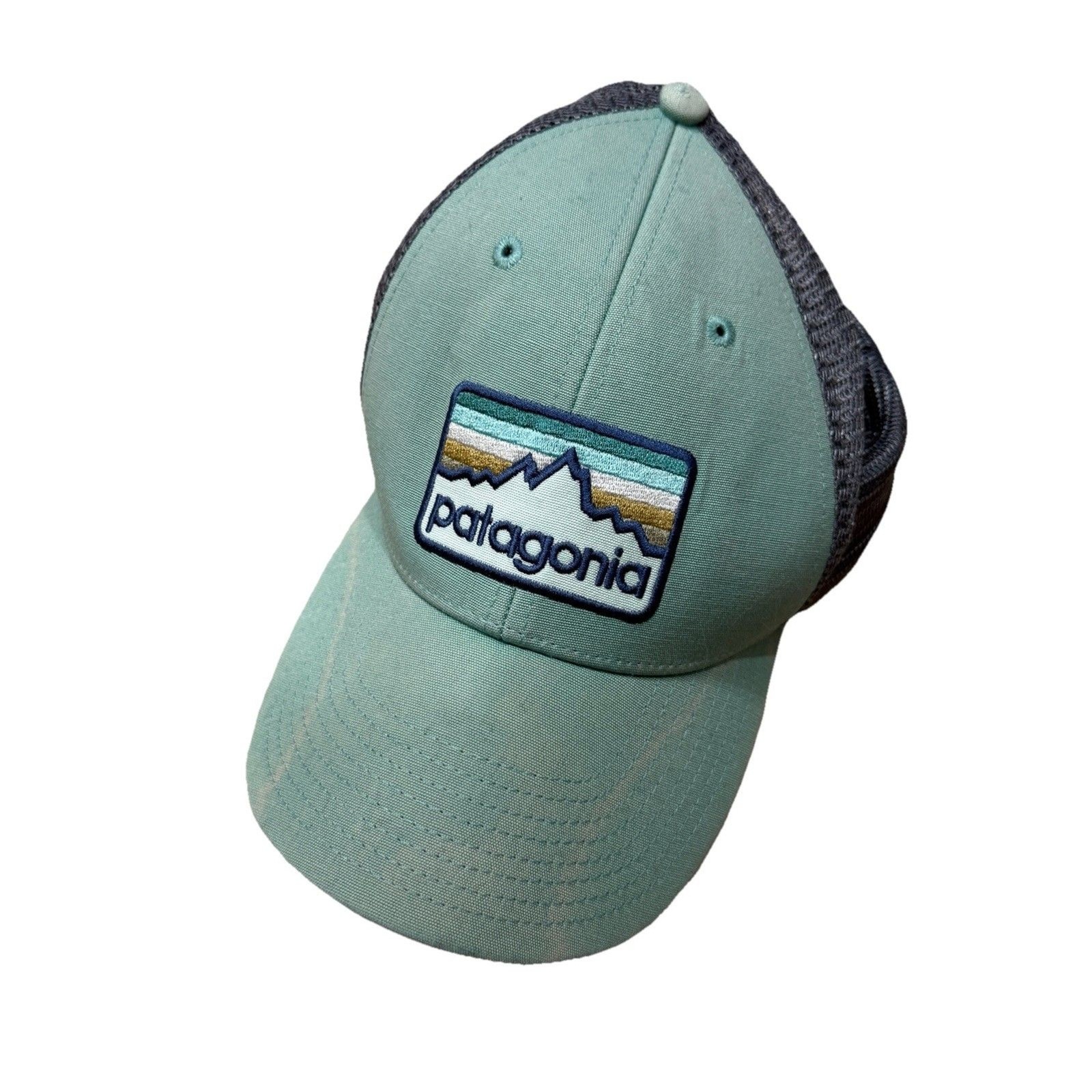 Patagonia Lo Pro Trucker Hat Logo Mesh Cap Green Snapback 100% Organic Cotton