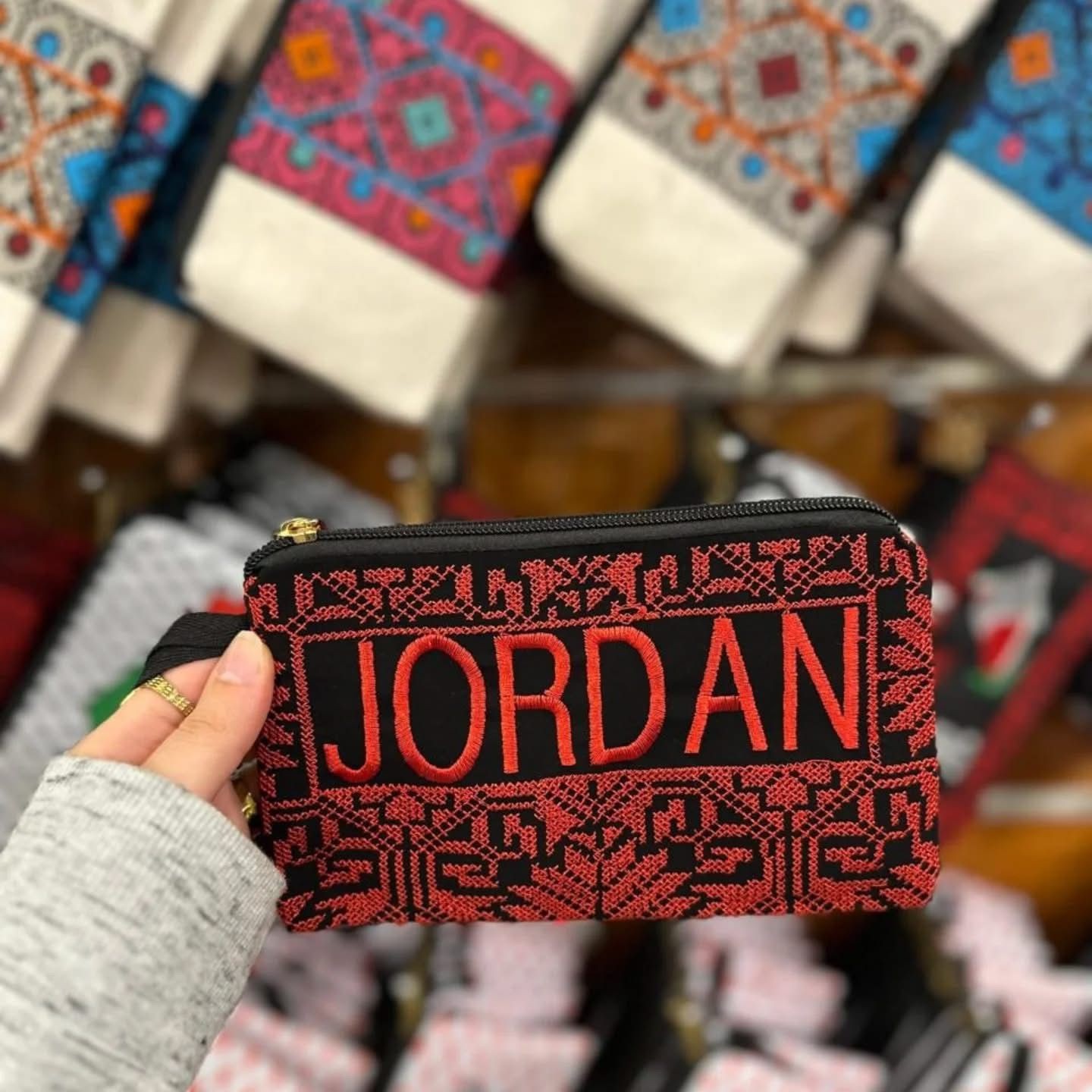 JORDANIAN Embroidered cosmetic bag traditional middle eastren pouch