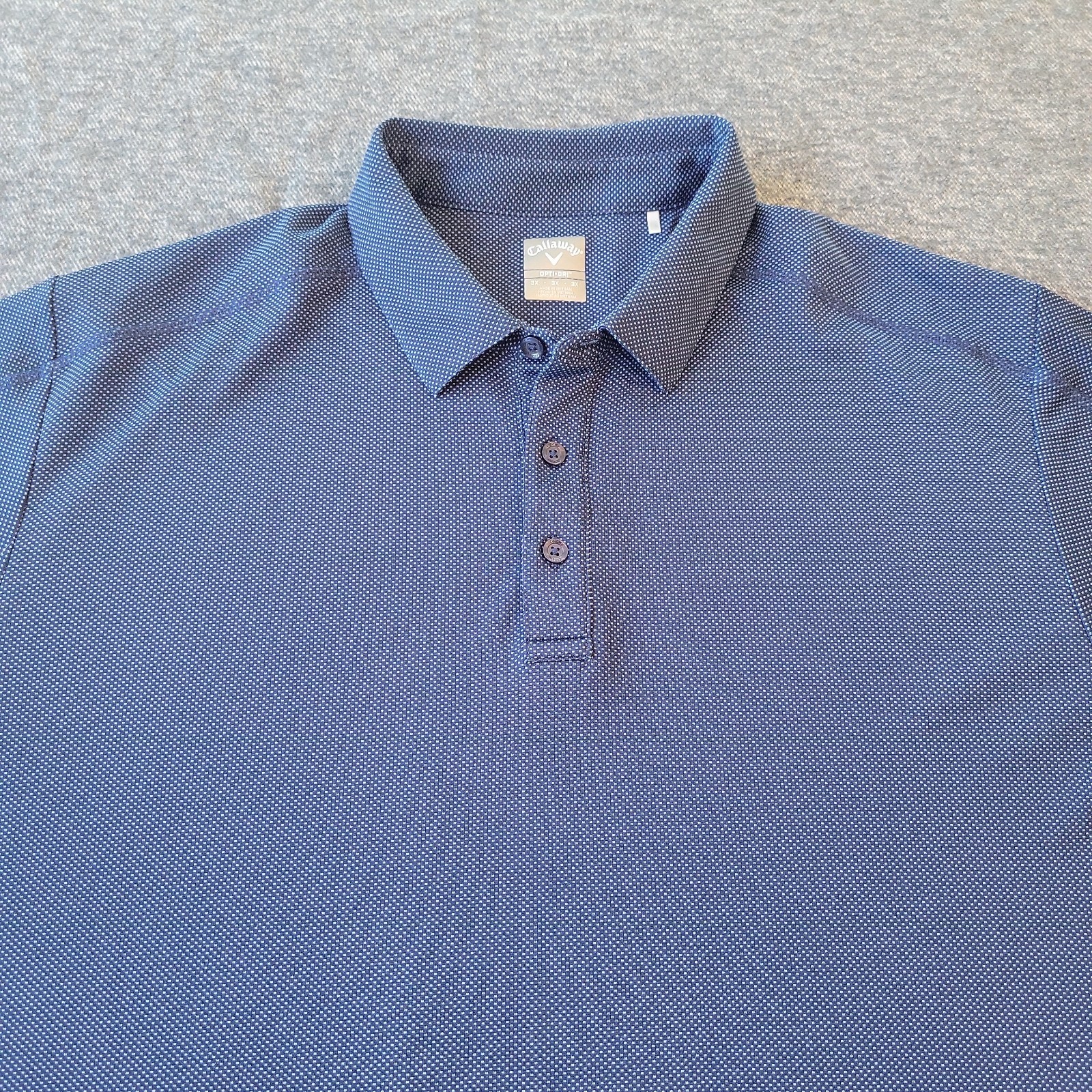 Callaway Polo Shirt Men’s 3X Opti Dri Blue Dotted Performance Golf Stretch Big