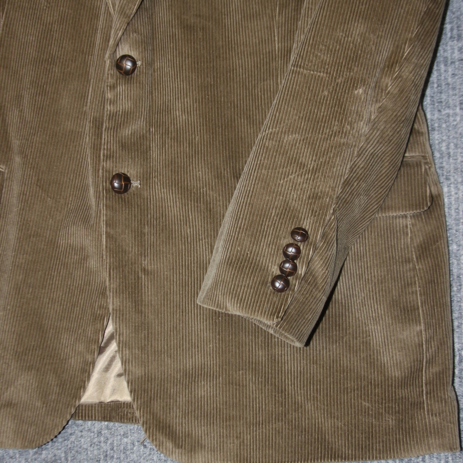 Covington Corduroy Blazer Mens 46R Brown Two Button Sport Coat Jacket