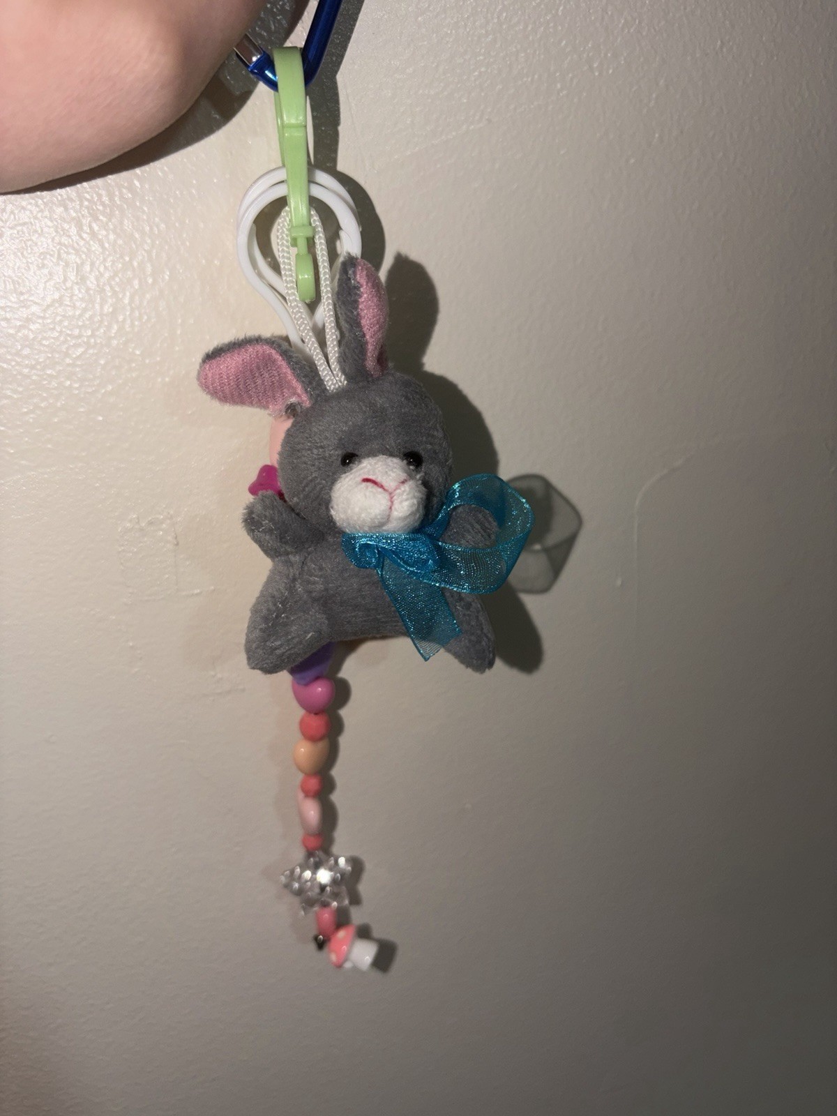 Miniature Bunny Keychain With Handmade Charms