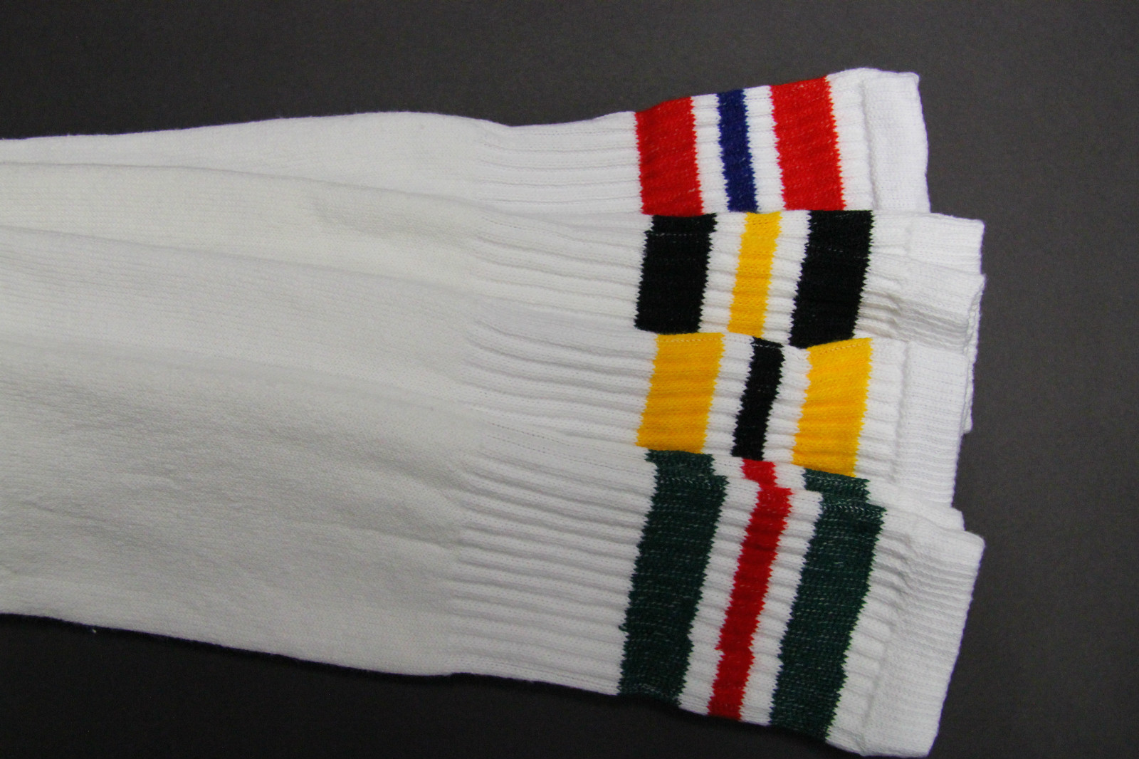 1 pairs 24 INCH LONG TUBE SOCKS WHITE STRIP MEN’S & WOMEN’S CREW BOOTS KNEE HIGH