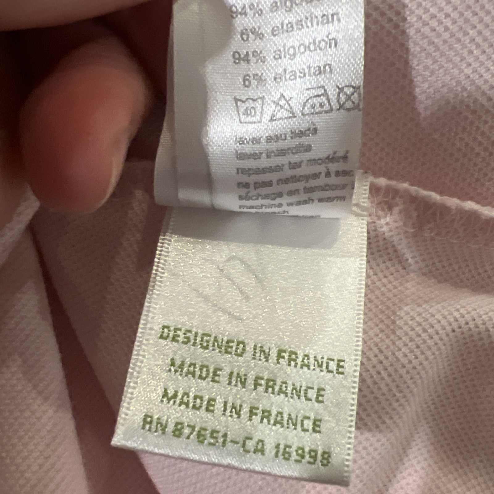 Lacoste Pique Polo Knit Dress Pale Pink 38 Preppy Old Money LACOSTE On Back!