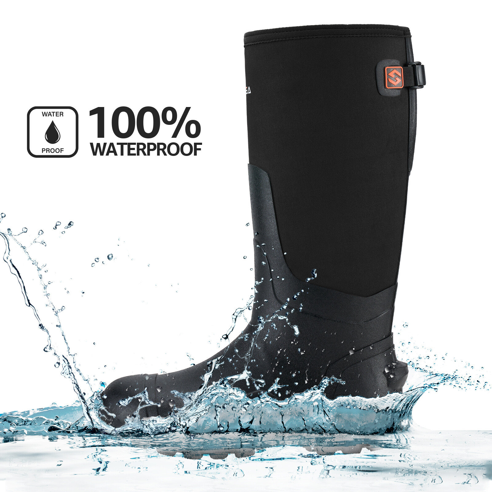 HISEA Men’s Rain Boots Waterproof Insulated Fishing Hunting Farm Mud Work Boots