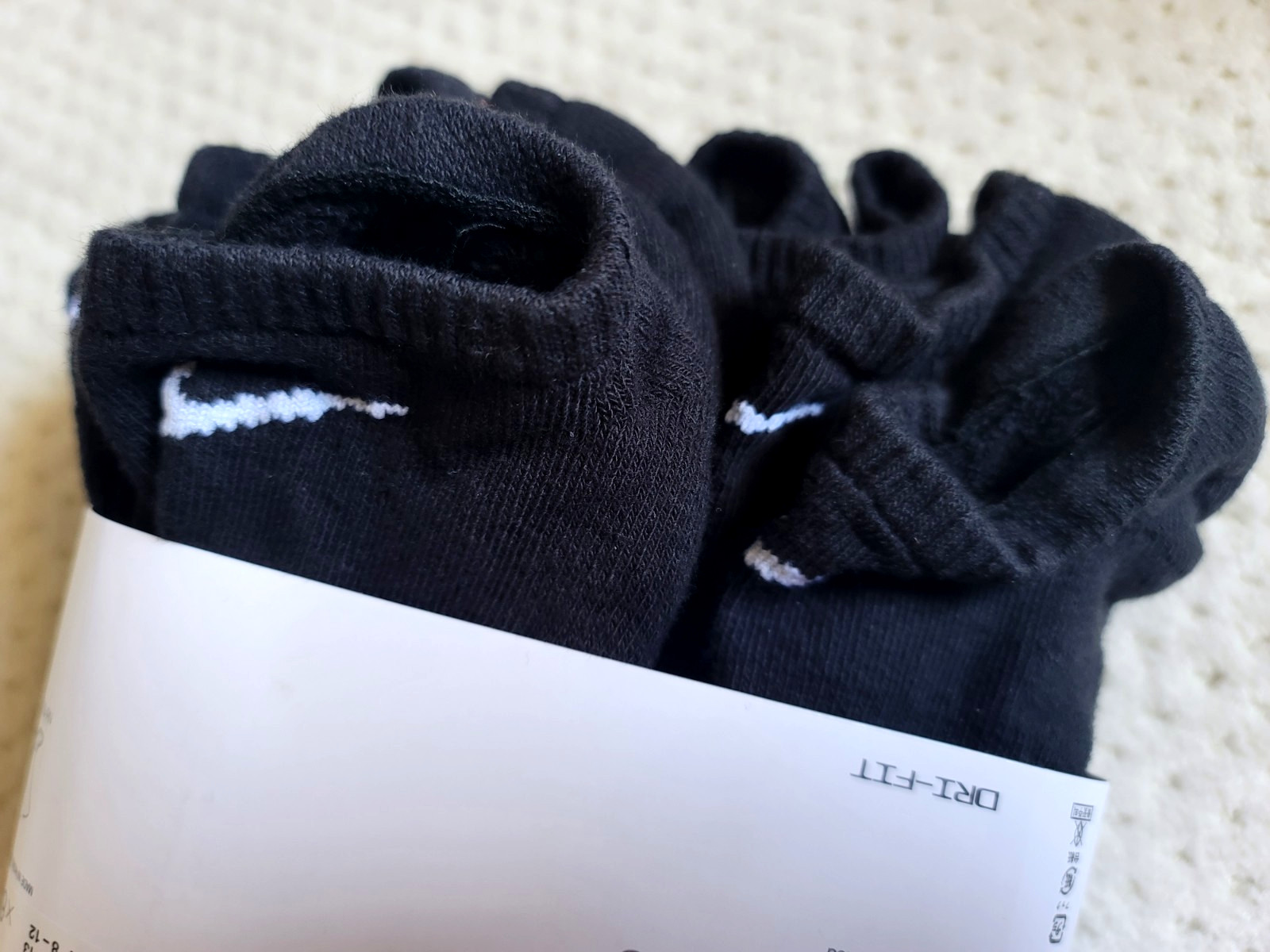 Nike 6 PACK NO SHOW Everyday Plus Cushion Unisex DRI-FIT Socks – LARGE – BLACK