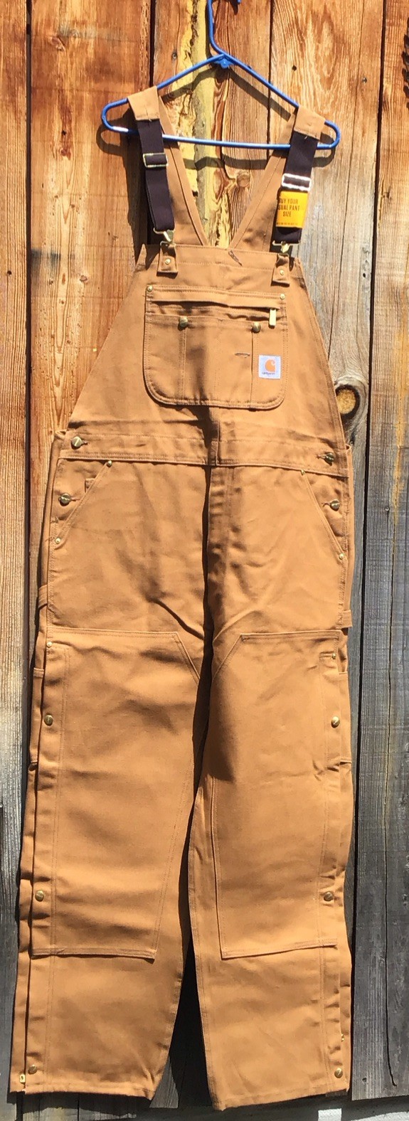 Carhartt R37 BRN Duck Zip to Thigh Bib Overalls Unlined Size 40 X 32 NEW NOS