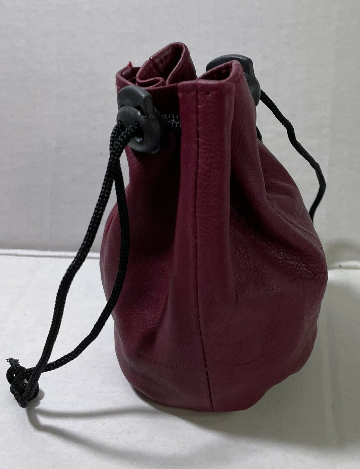 Soft Leather Drawstring Pouch with spring locks Coin Purse wrist pouch Brand New