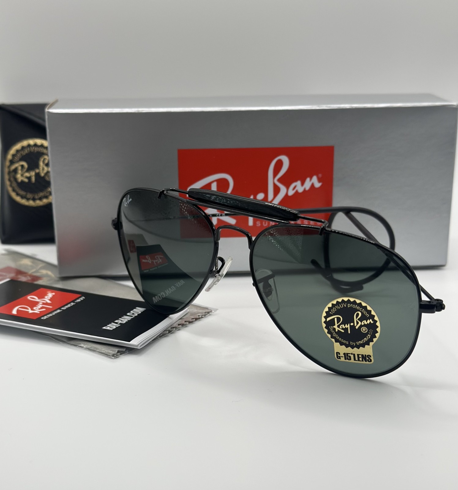 Ray-Ban RB3030 Outdoorsman L9500 58•14 160 Green G-15 Lens 58mm Sunglasses