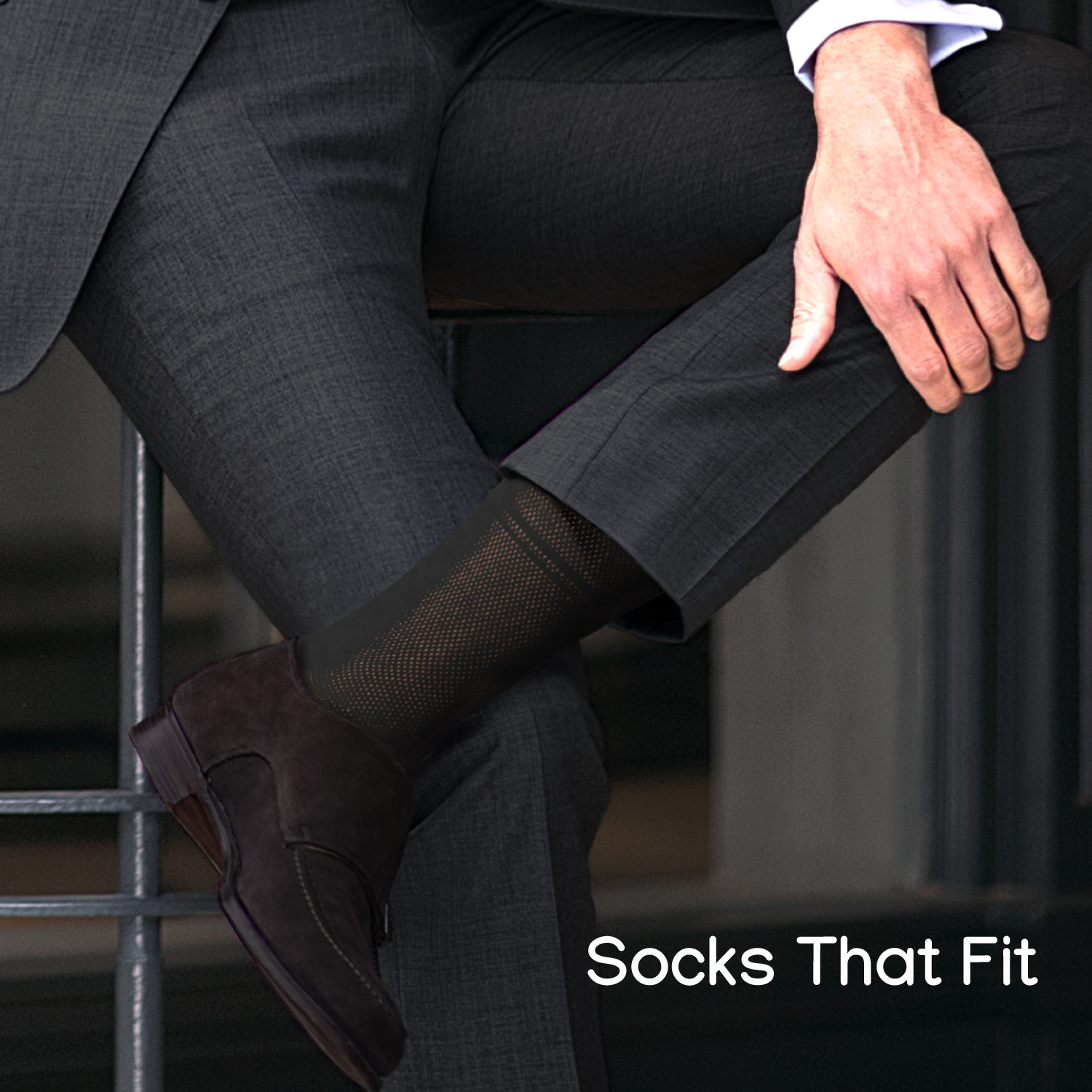 Duna Mens Black Dress Socks Ultra Thin Breathable Cotton Lightweight Socks 5 pcs