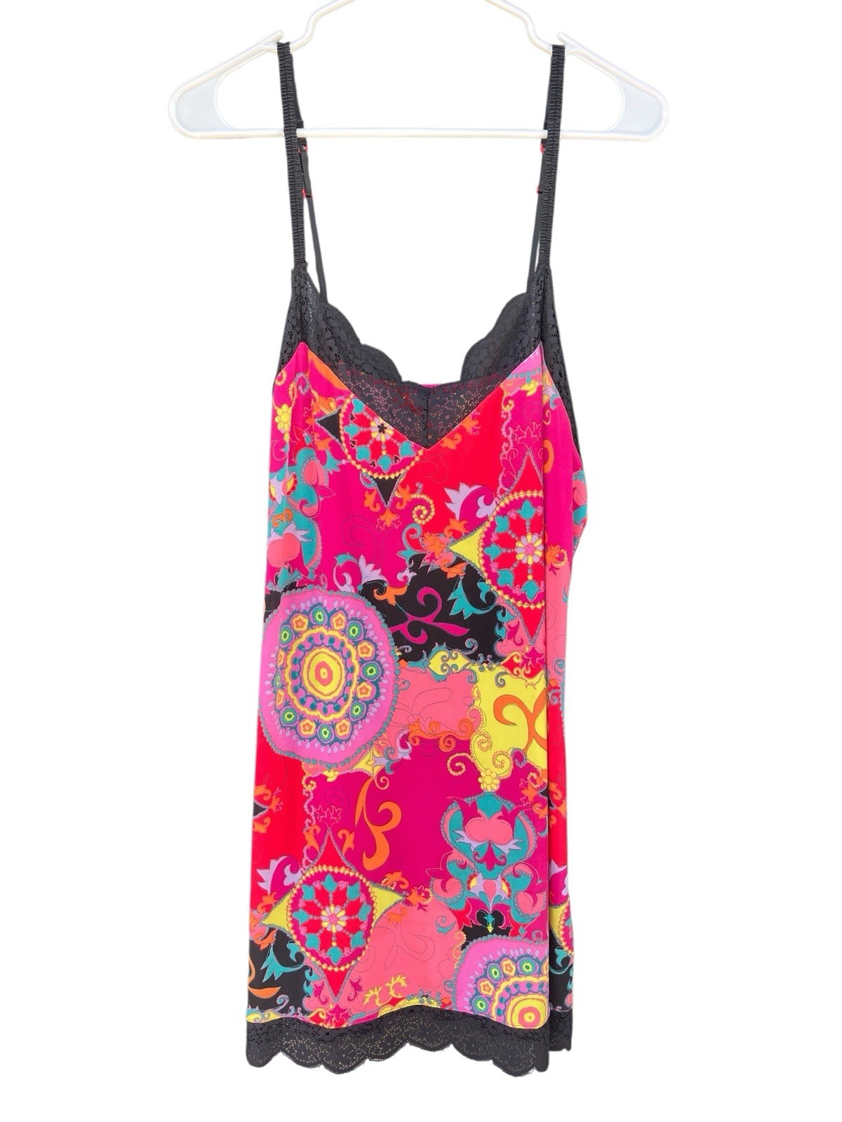As Seen On MOM TV Show Bonnie Josie Natori Hollywood Boho Slip Dress Size M Lace