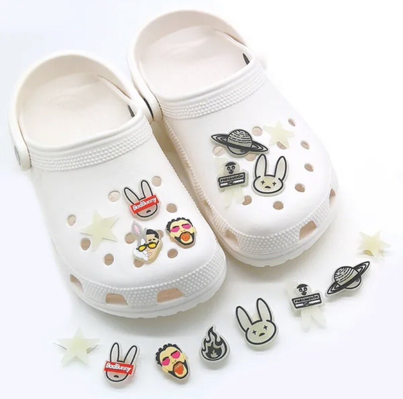Bad Bunny Glow In The Dark Charm For Crocs Shoe Charms – 14 Pieces