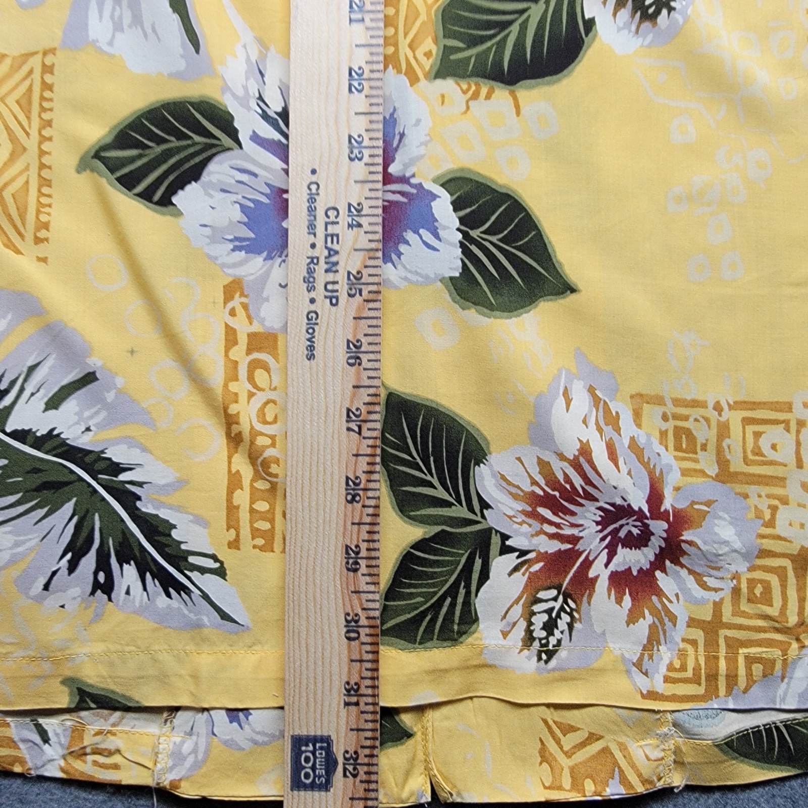 Iolani Hawaiian Vintage Adult 3XL Yellow Rayon Floral Button Up