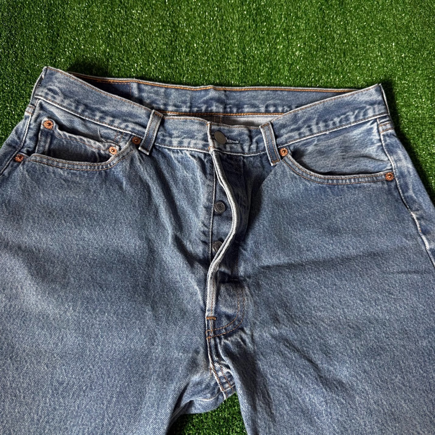 Vintage 2001 Levi’s 501XX Shrink To Fit STF Rigid Denim Jeans 36×30 Button Fly