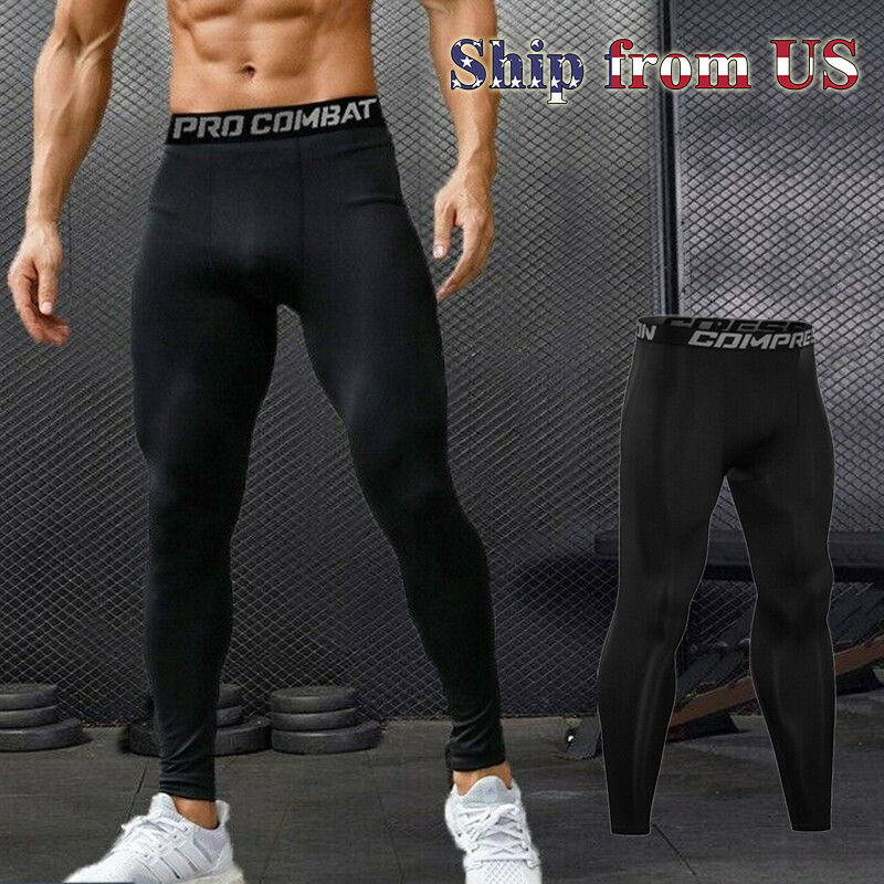 Man’s Compression Base Thermal Layer Workout Leggings Gym Sports Training Pants