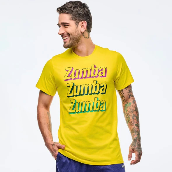 Apres Zumba Unisex Crew Neck Tee ~ Sunrays Yellow ~ XS/S M/L XL/XXL ~ New!