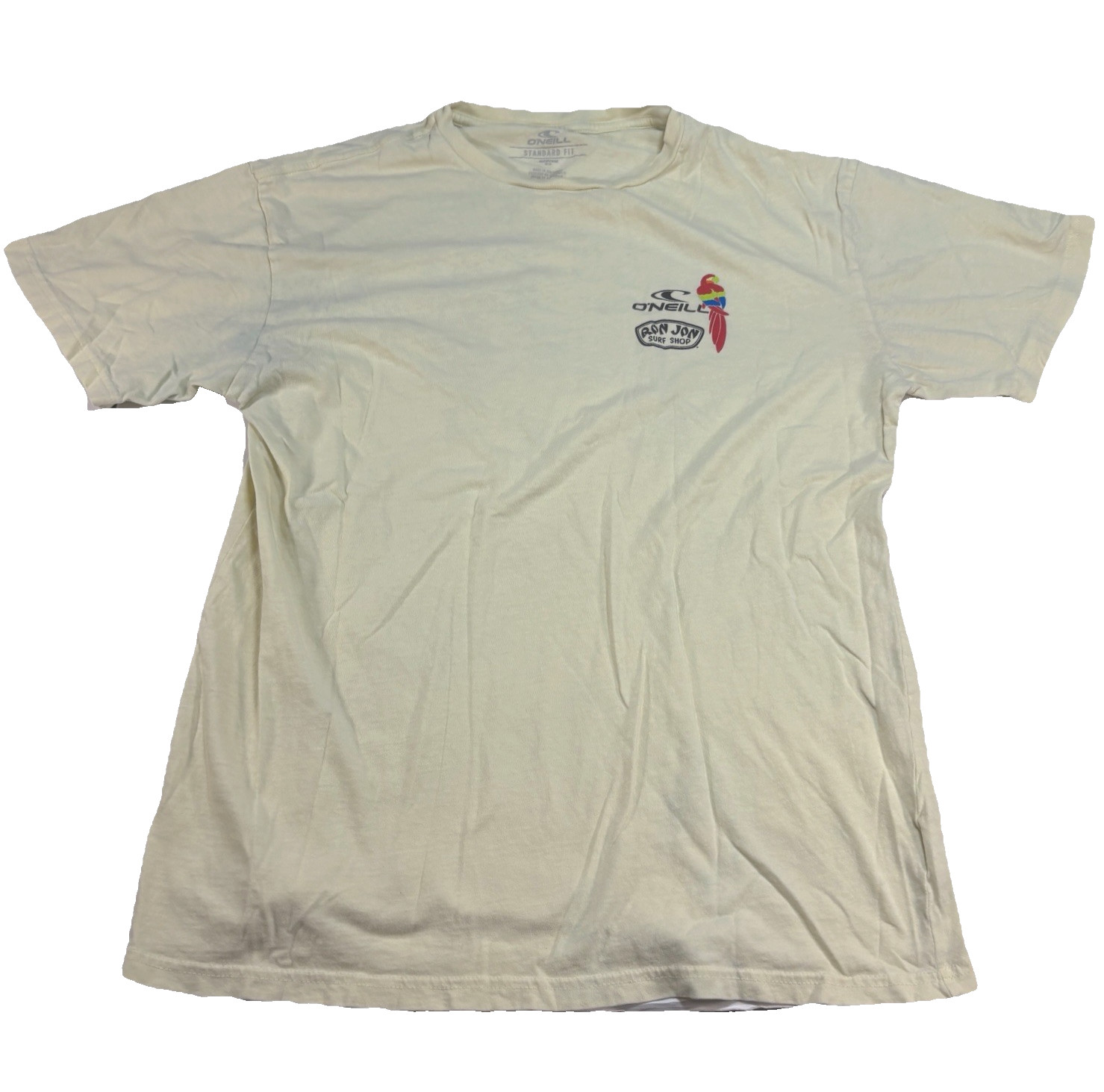 O’Neill Ron Jon Surf Shop Shirt Tropical Parrot Crewneck Double Sided Tee M