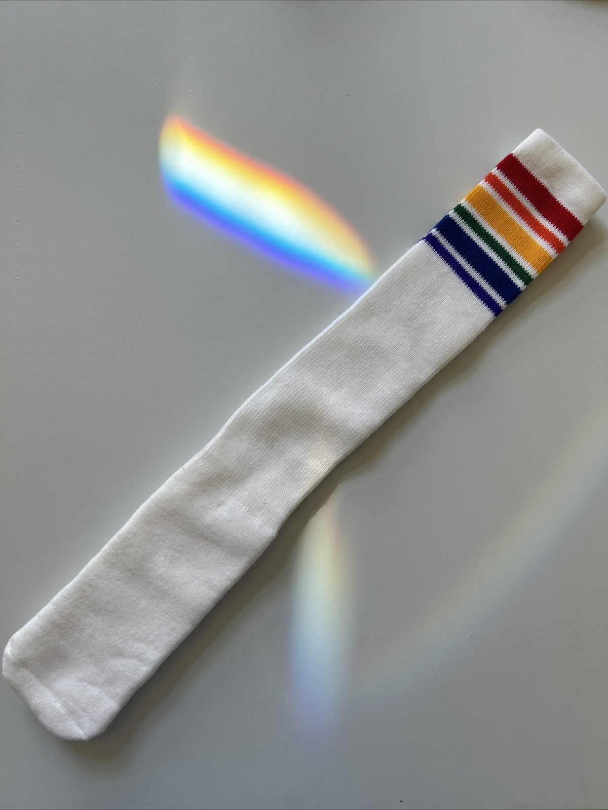 VTG Rainbow Tube Socks Orlon Acrylic 1980s 10-13 Gay Pride NOS Unisex 90s.